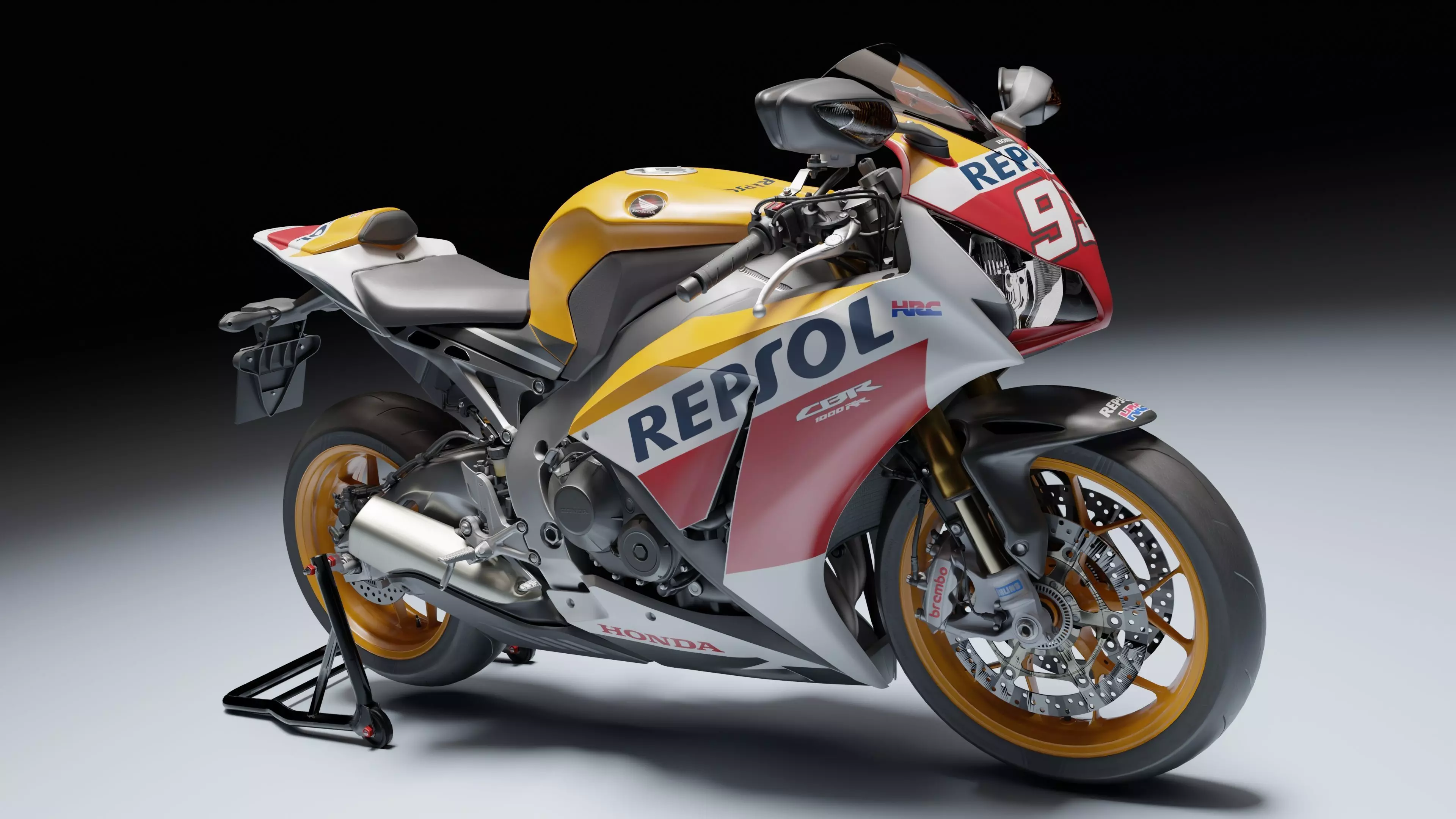 Honda CBR 1000RR Fireblade SP 2015 Low-poly 3D model_9