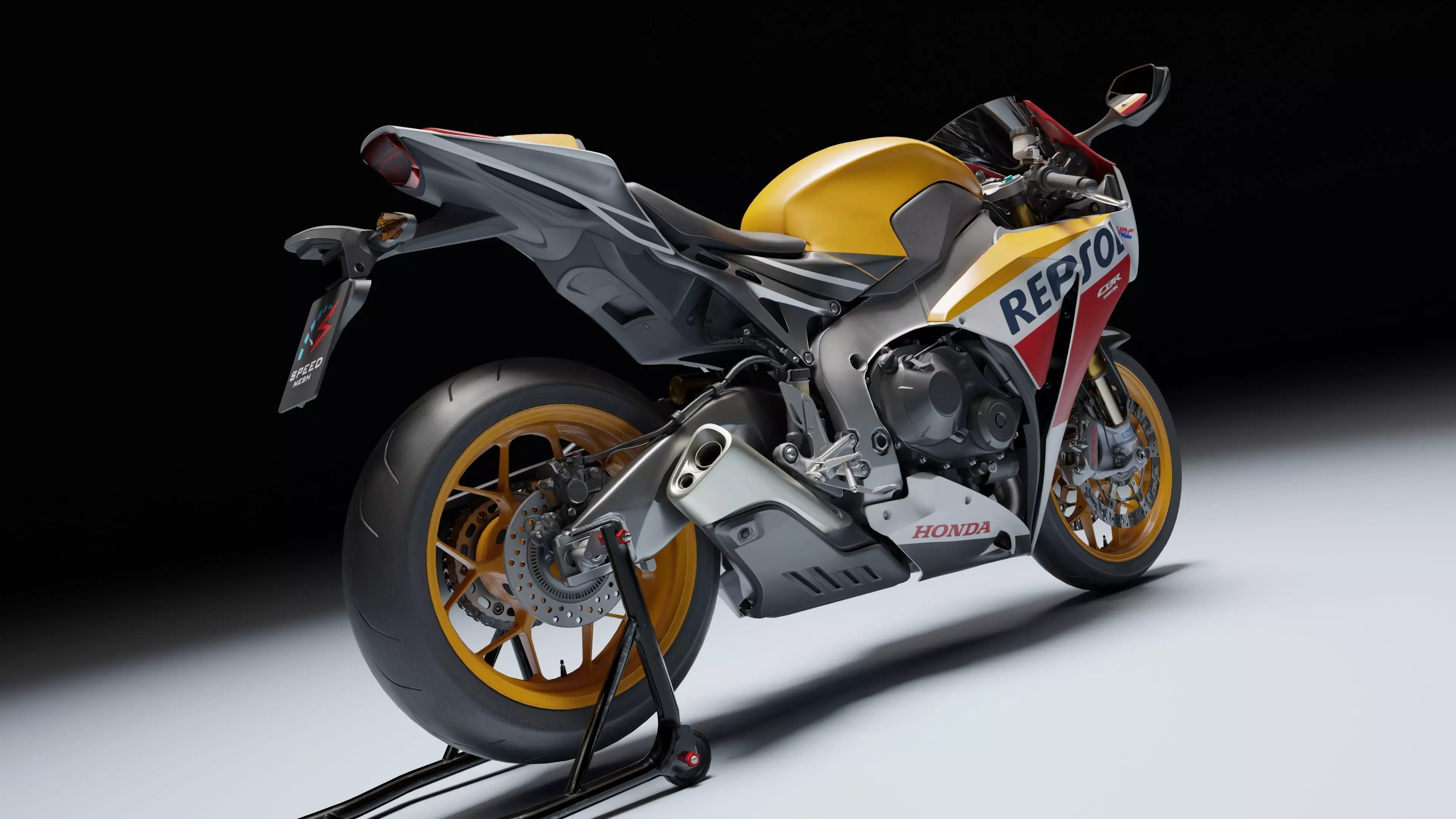 Honda CBR 1000RR Fireblade SP 2015 Low-poly 3D model_13