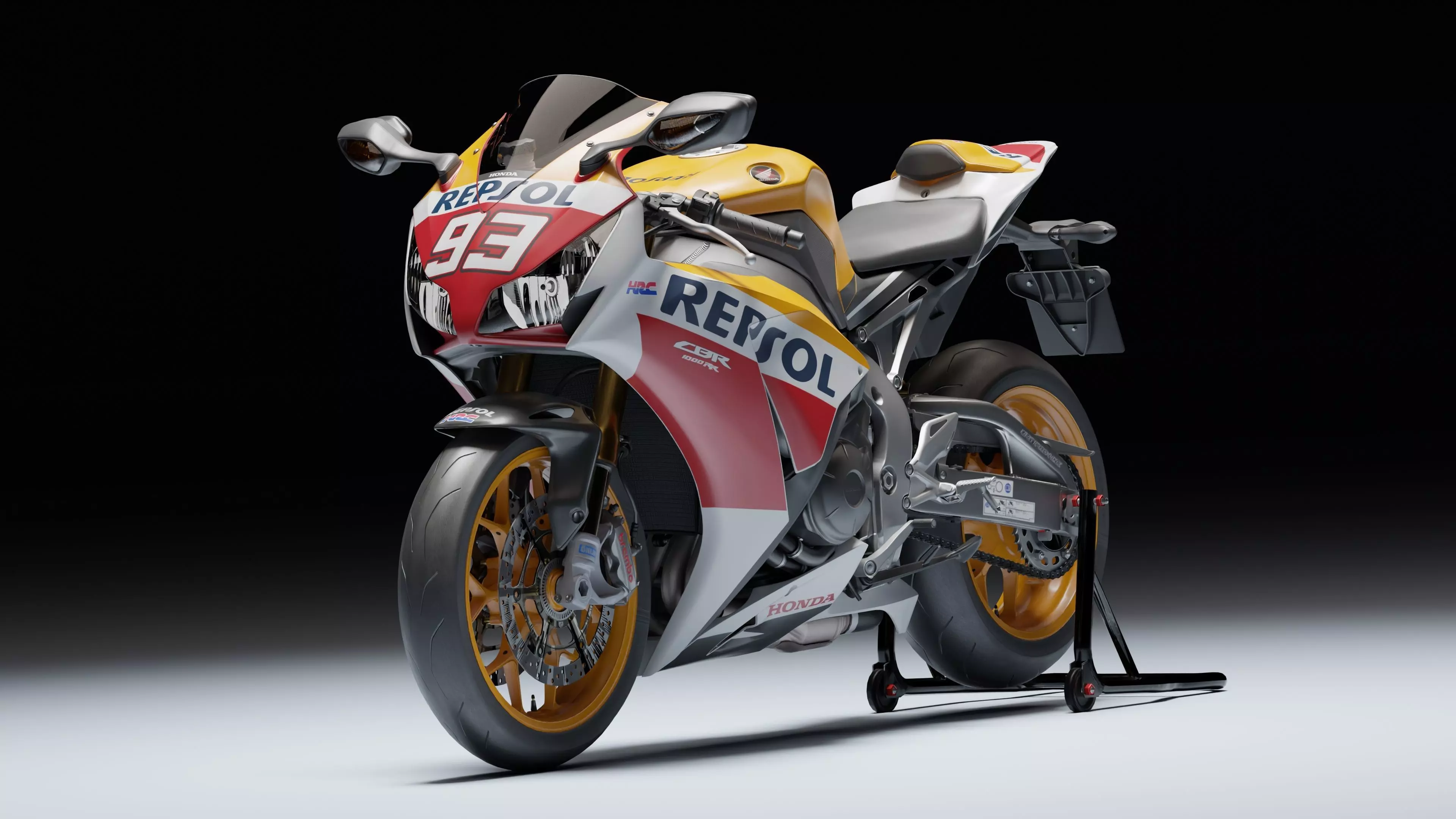 Honda CBR 1000RR Fireblade SP 2015 Low-poly 3D model_8