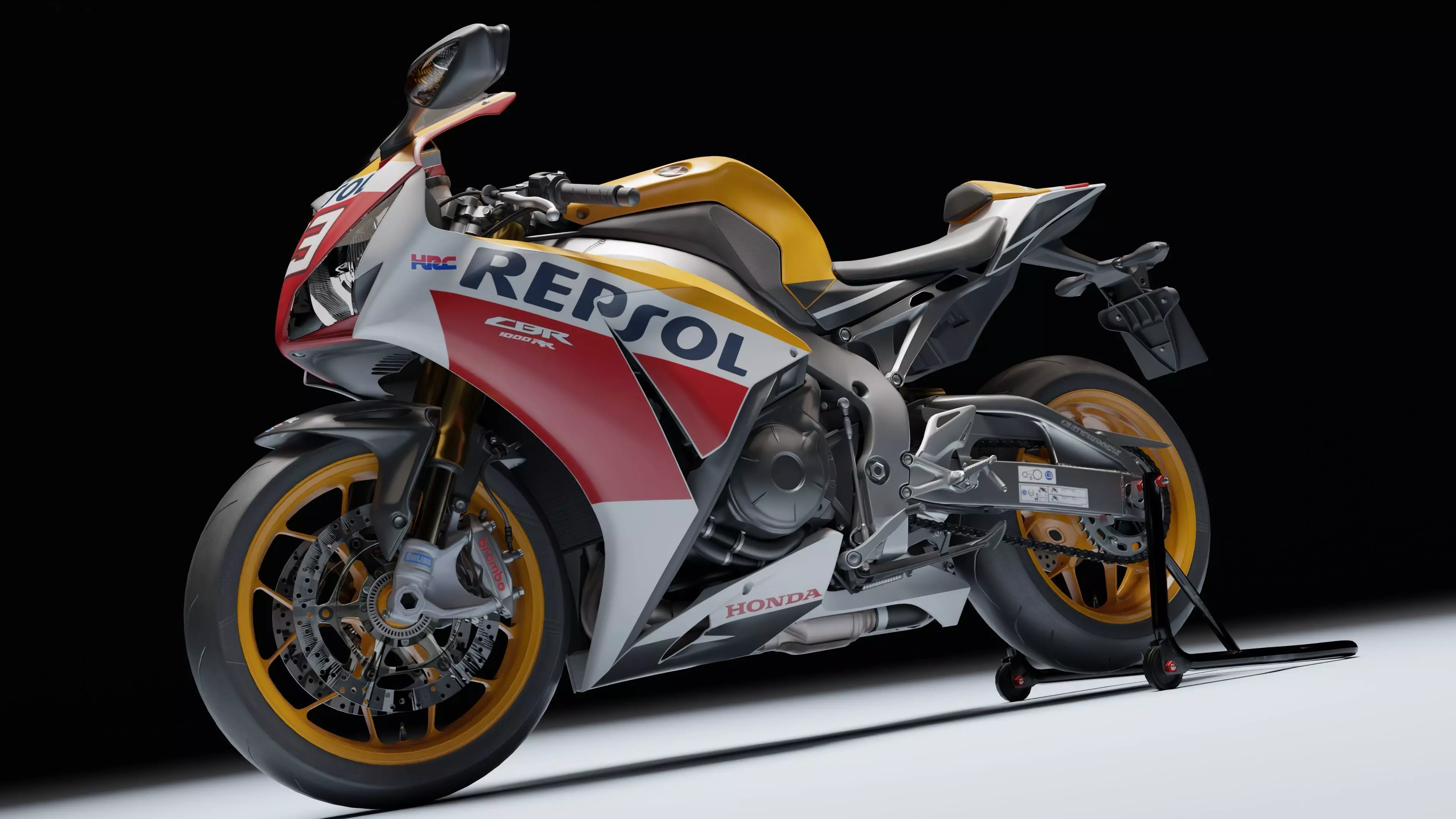 Honda CBR 1000RR Fireblade SP 2015 Low-poly 3D model_28