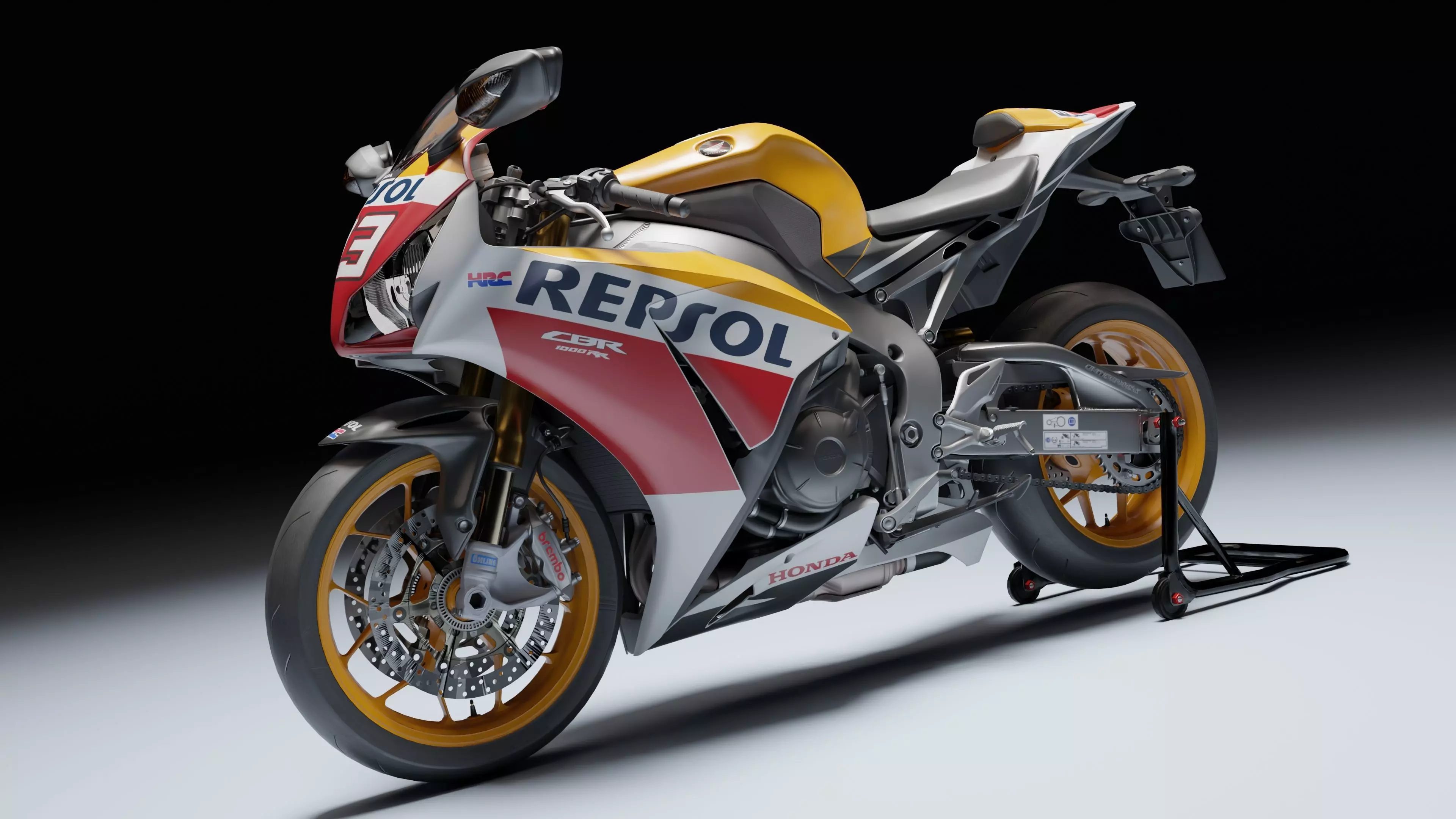 Honda CBR 1000RR Fireblade SP 2015 Low-poly 3D model_7