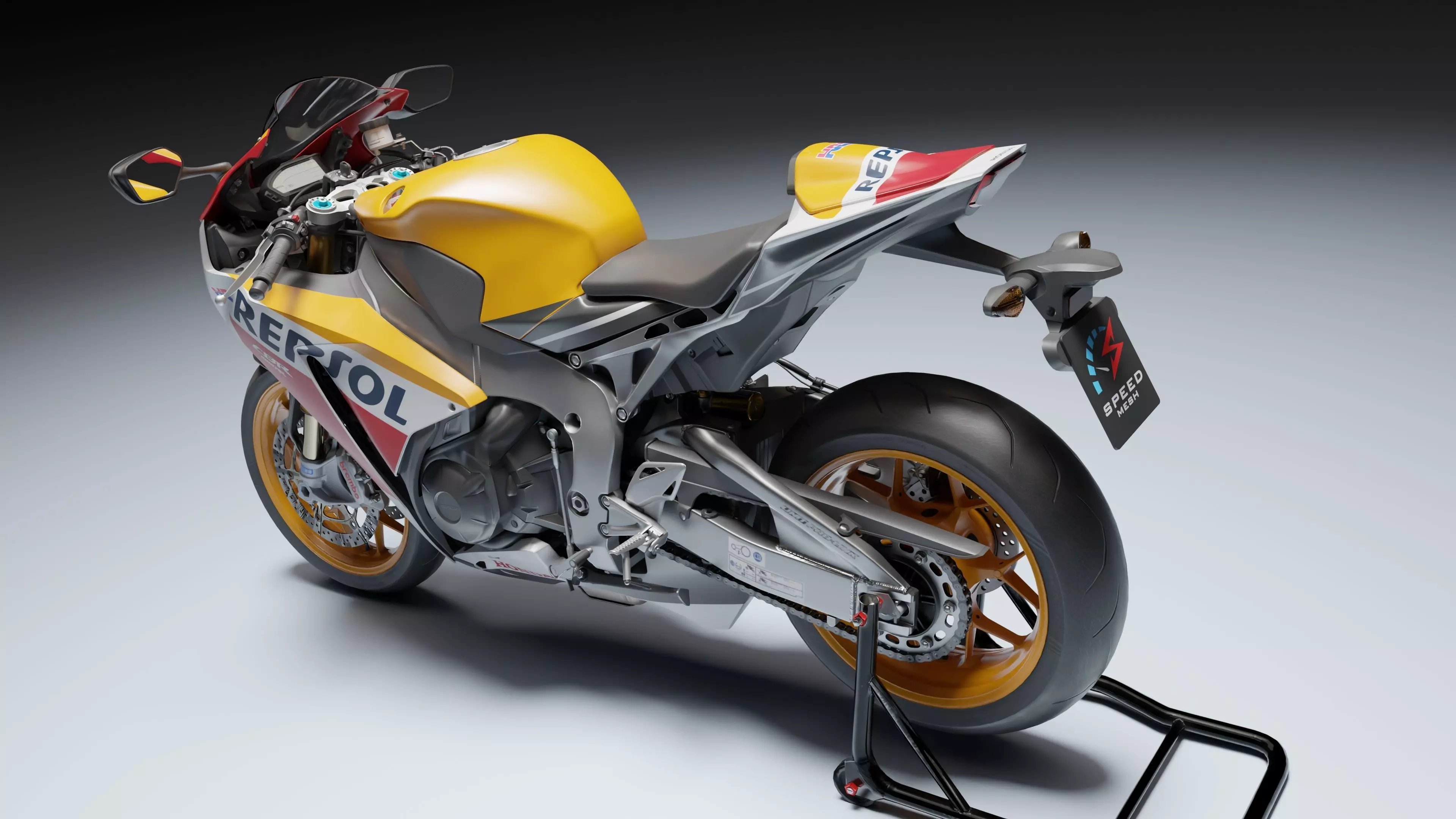 Honda CBR 1000RR Fireblade SP 2015 Low-poly 3D model_6