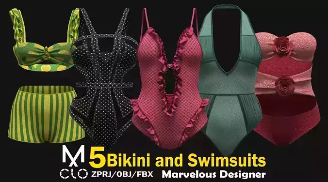 5 Bikini and Swimsuits Pack