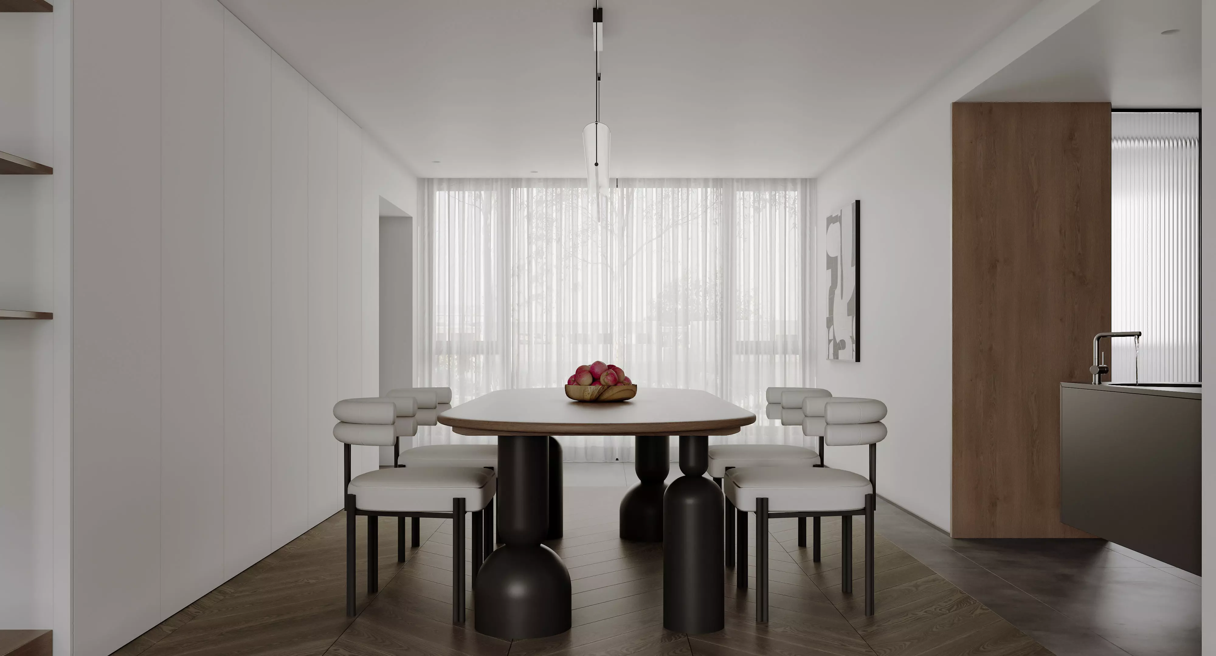Modern living room dining room interior scenes 212 3D model