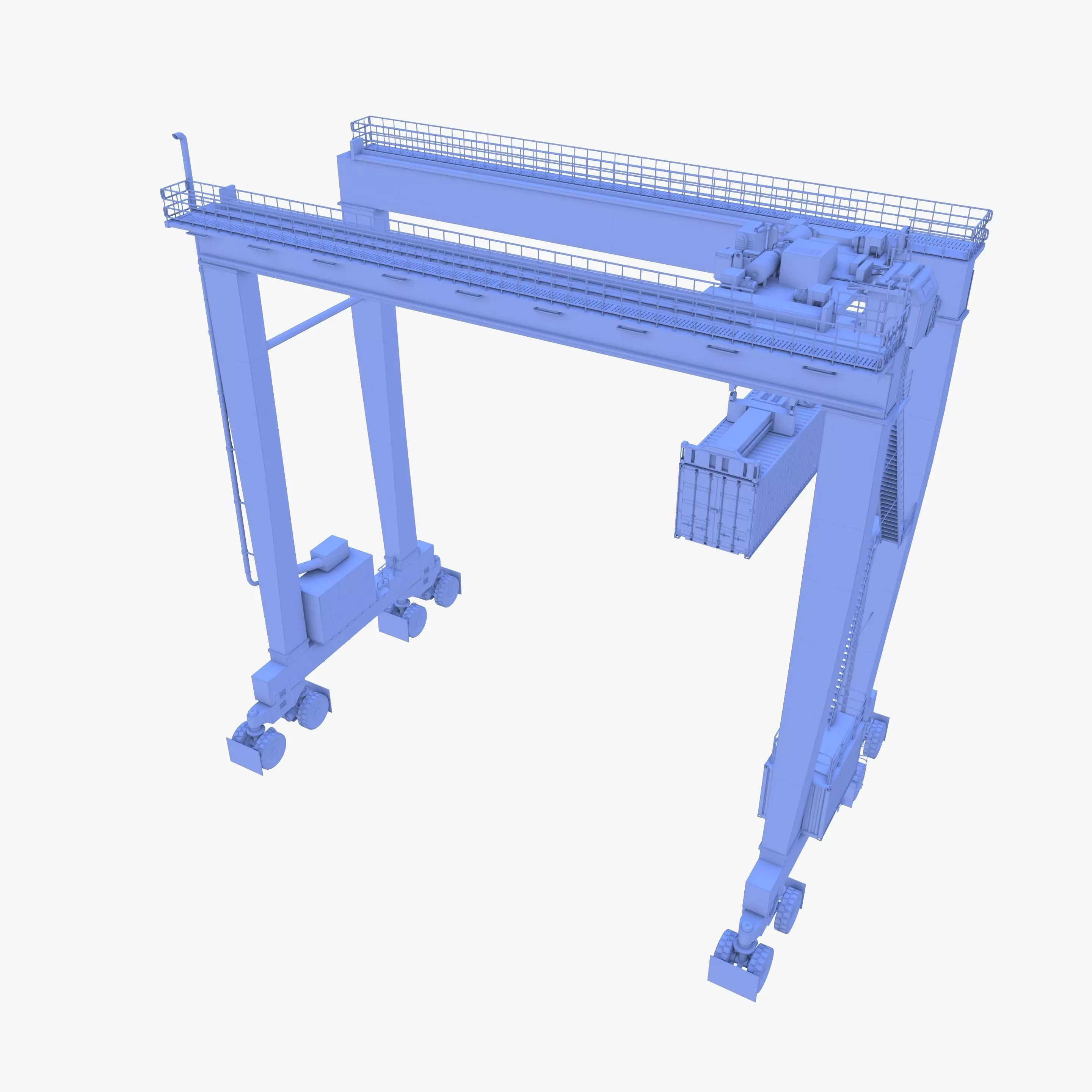 Rubber Tired Gantry Crane V1 3D model_11