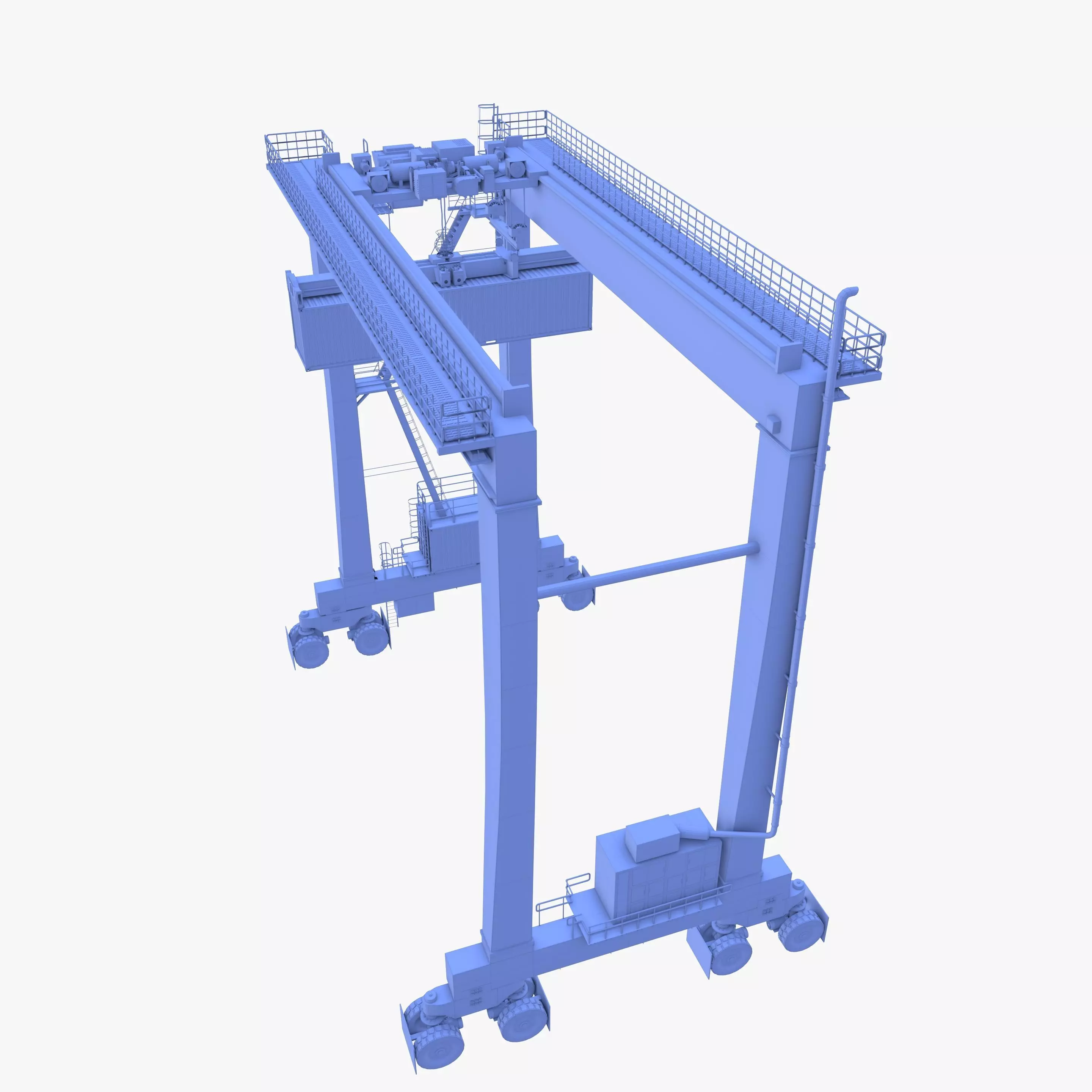 Rubber Tired Gantry Crane V1 3D model_16