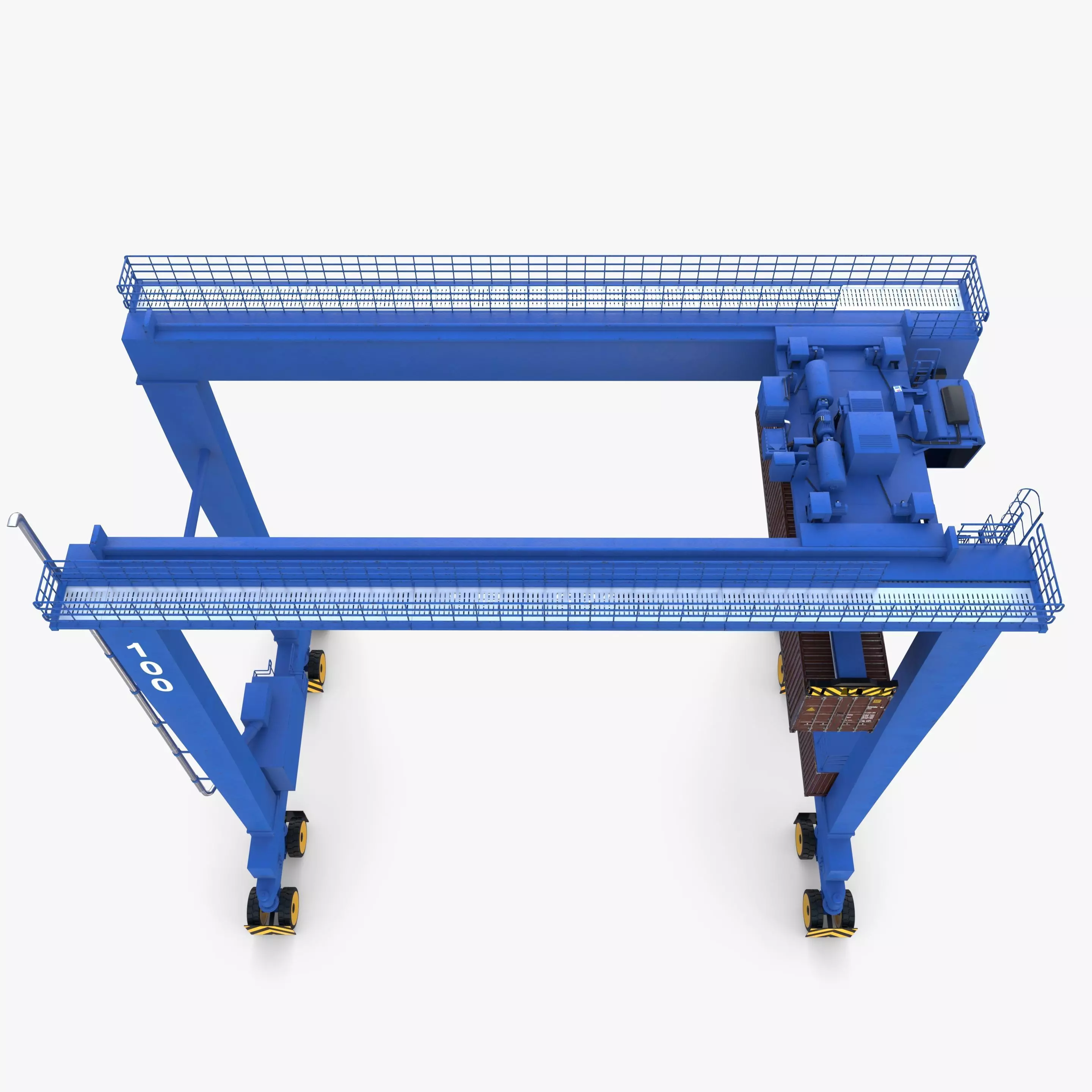 Rubber Tired Gantry Crane V1 3D model_10