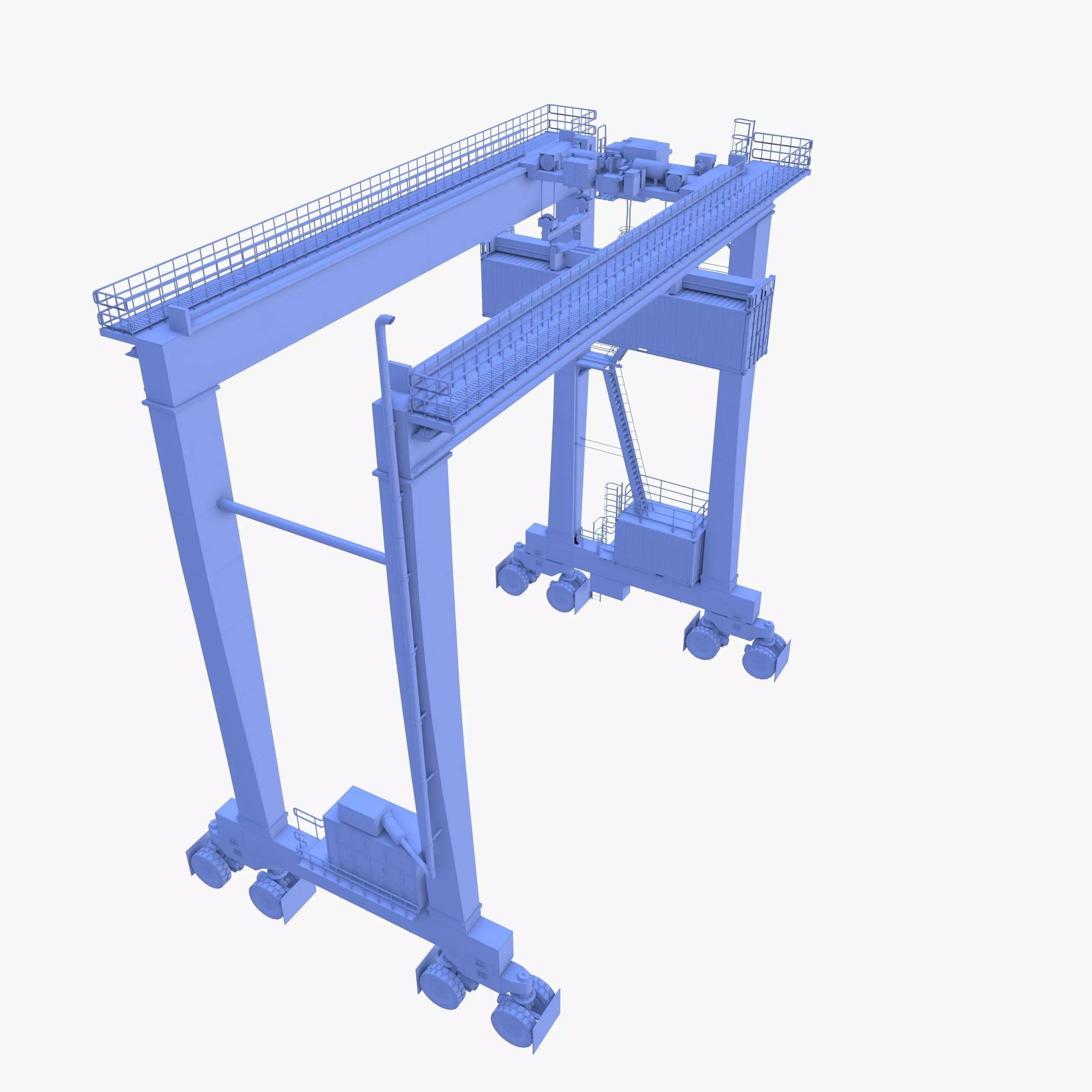Rubber Tired Gantry Crane V1 3D model_17