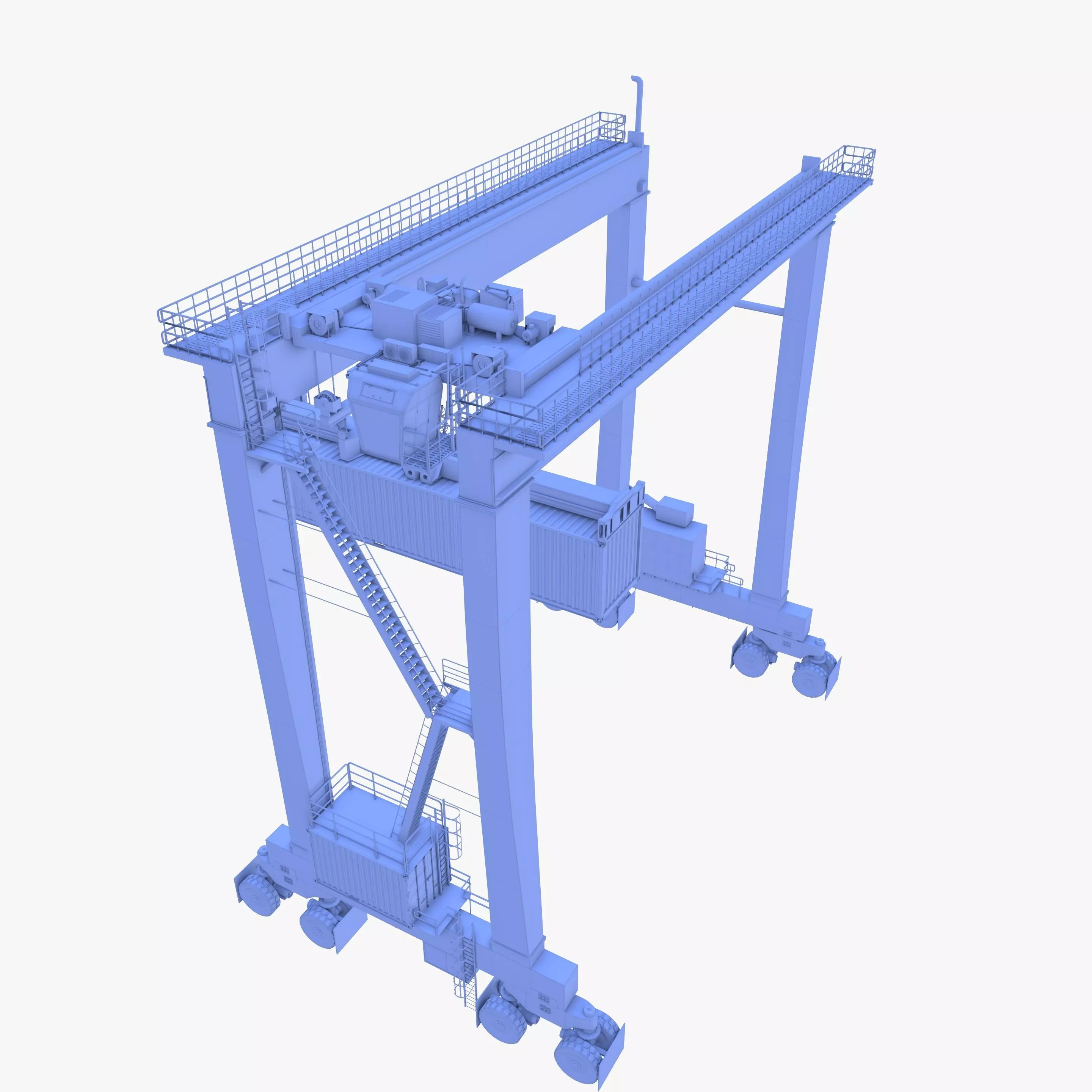 Rubber Tired Gantry Crane V1 3D model_14