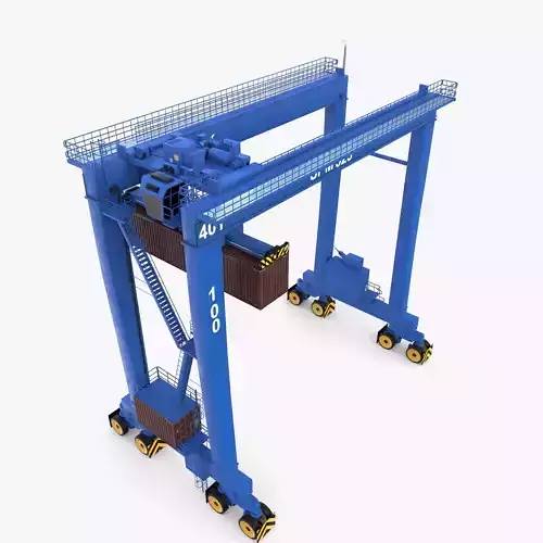 Rubber Tired Gantry Crane V1 3D model
