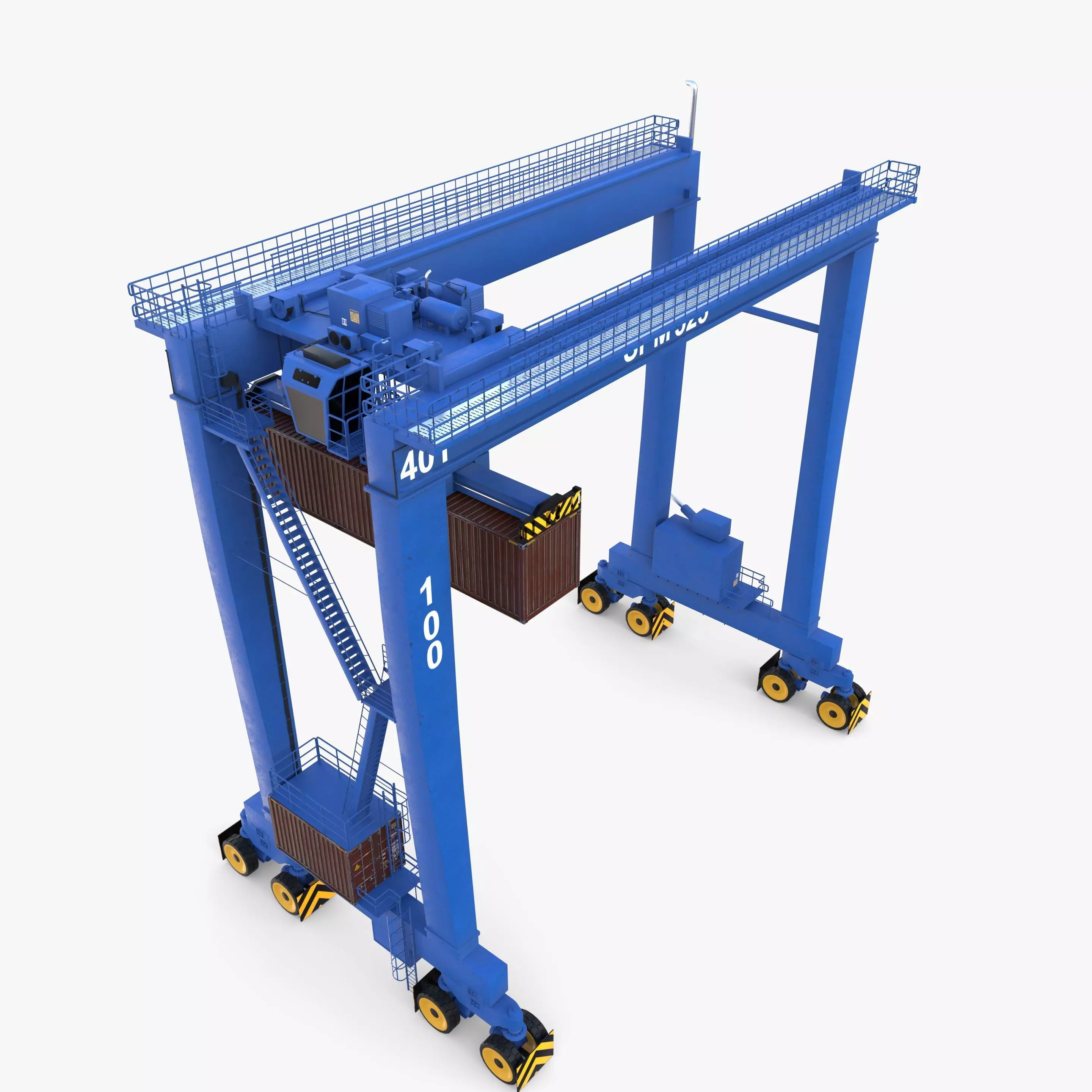 Rubber Tired Gantry Crane V1 3D model_0