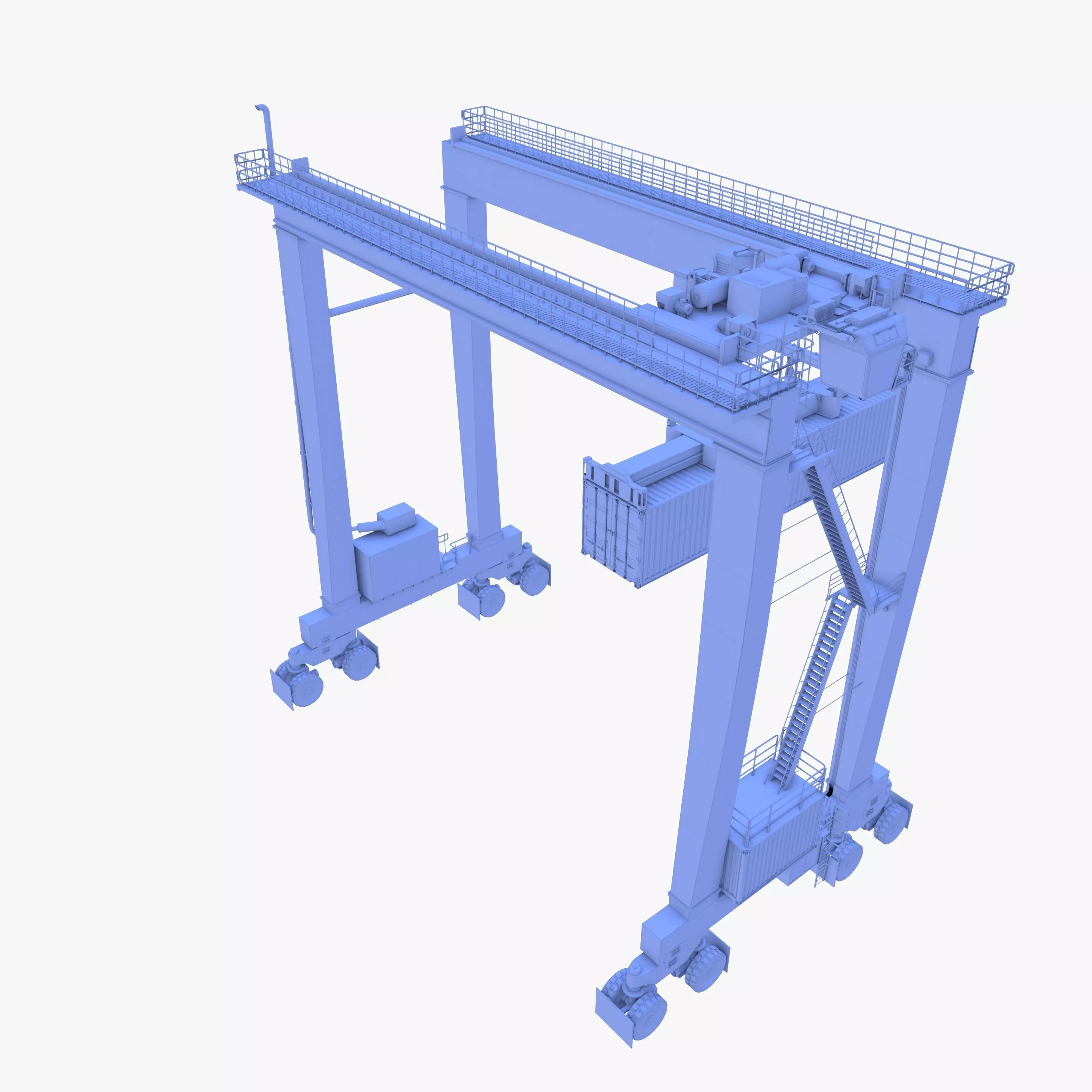 Rubber Tired Gantry Crane V1 3D model_12