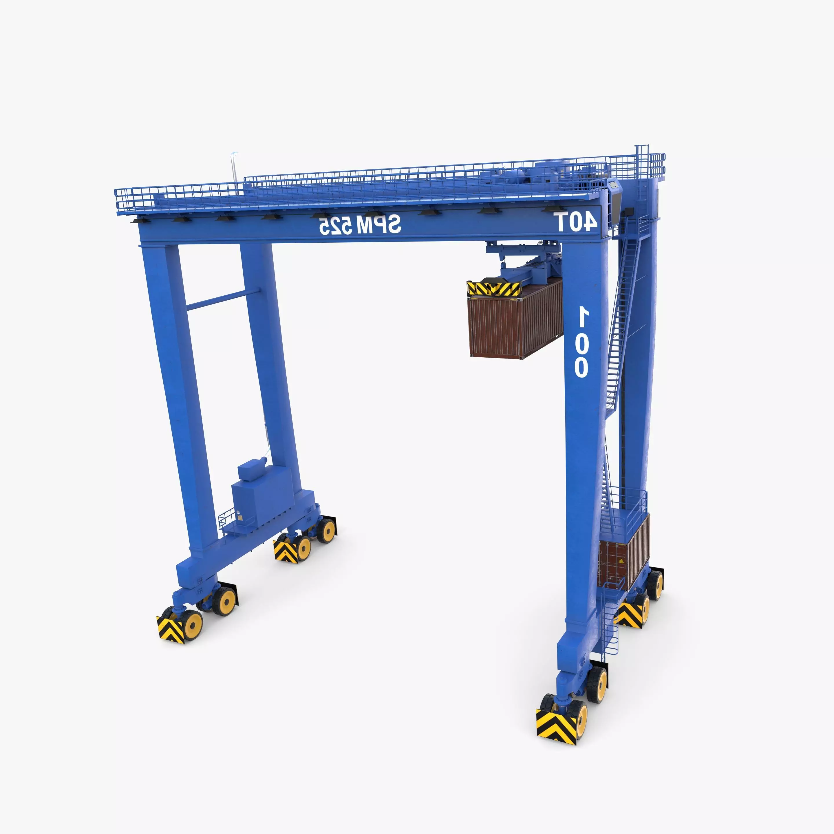 Rubber Tired Gantry Crane V1 3D model_1