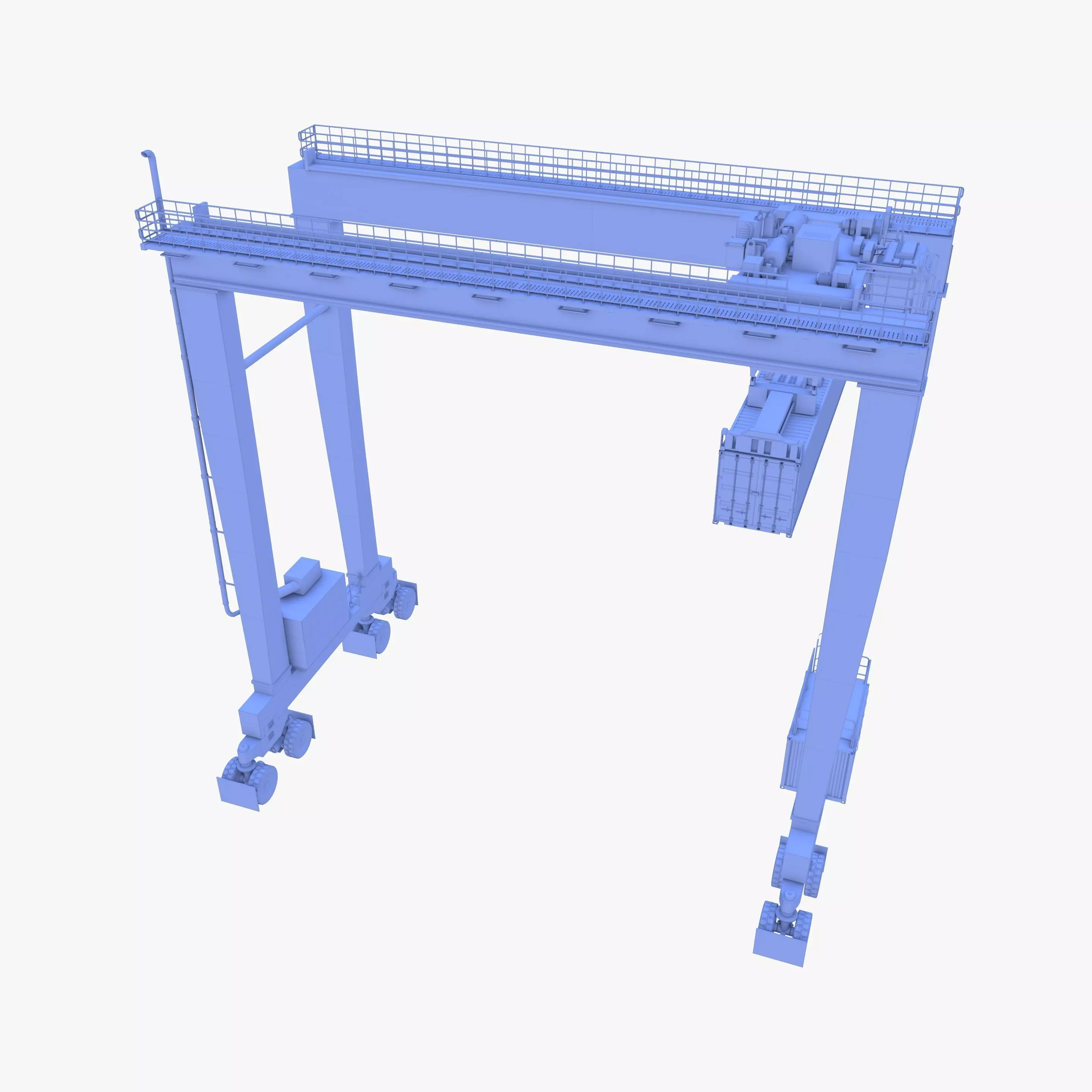 Rubber Tired Gantry Crane V1 3D model_19