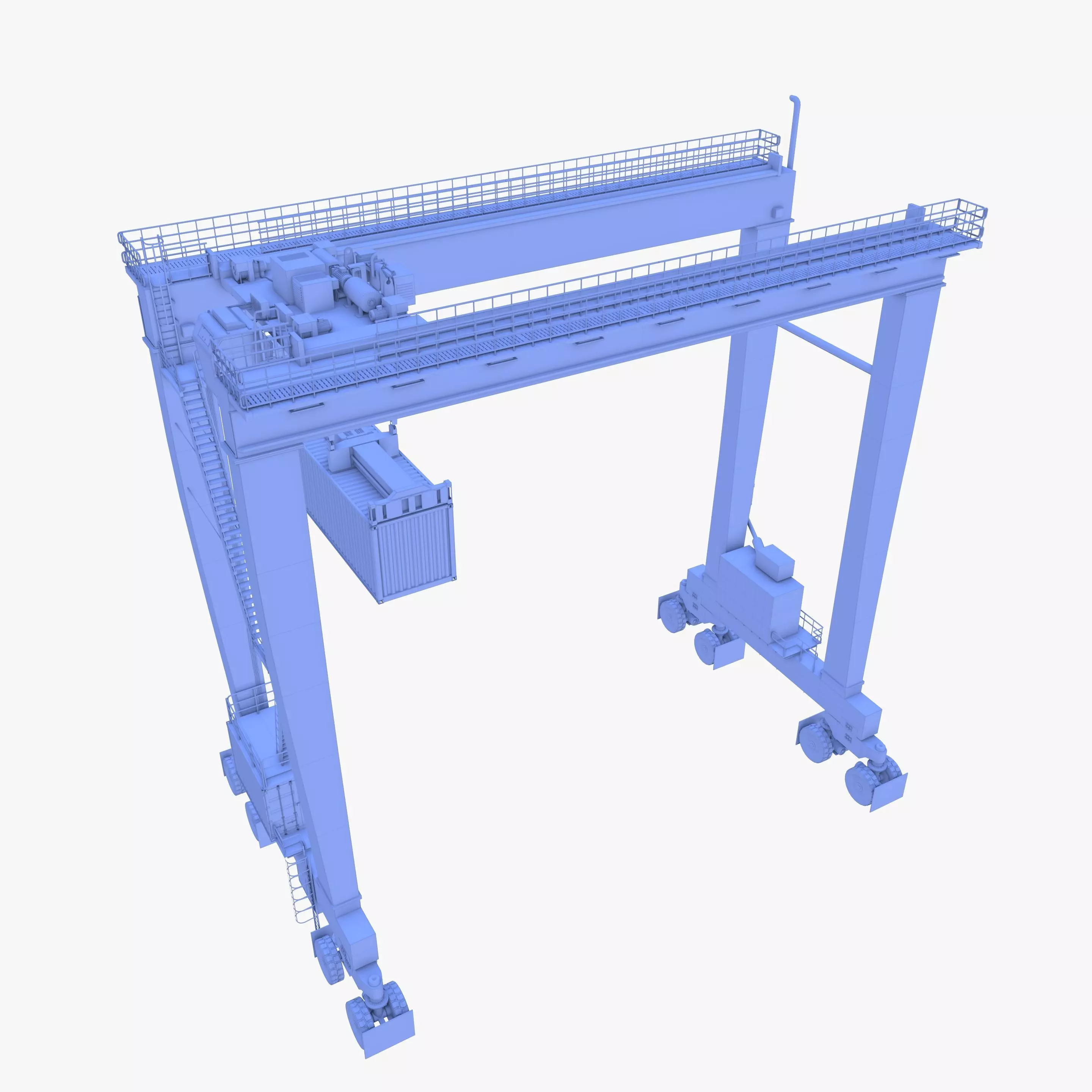 Rubber Tired Gantry Crane V1 3D model_15