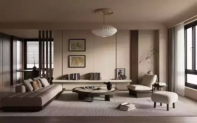 Wabi - sabi style living room