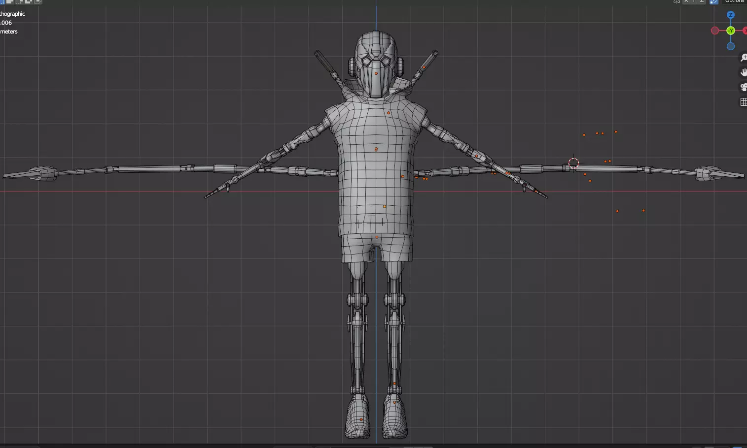 Robot Hornet Low-poly 3D model_12