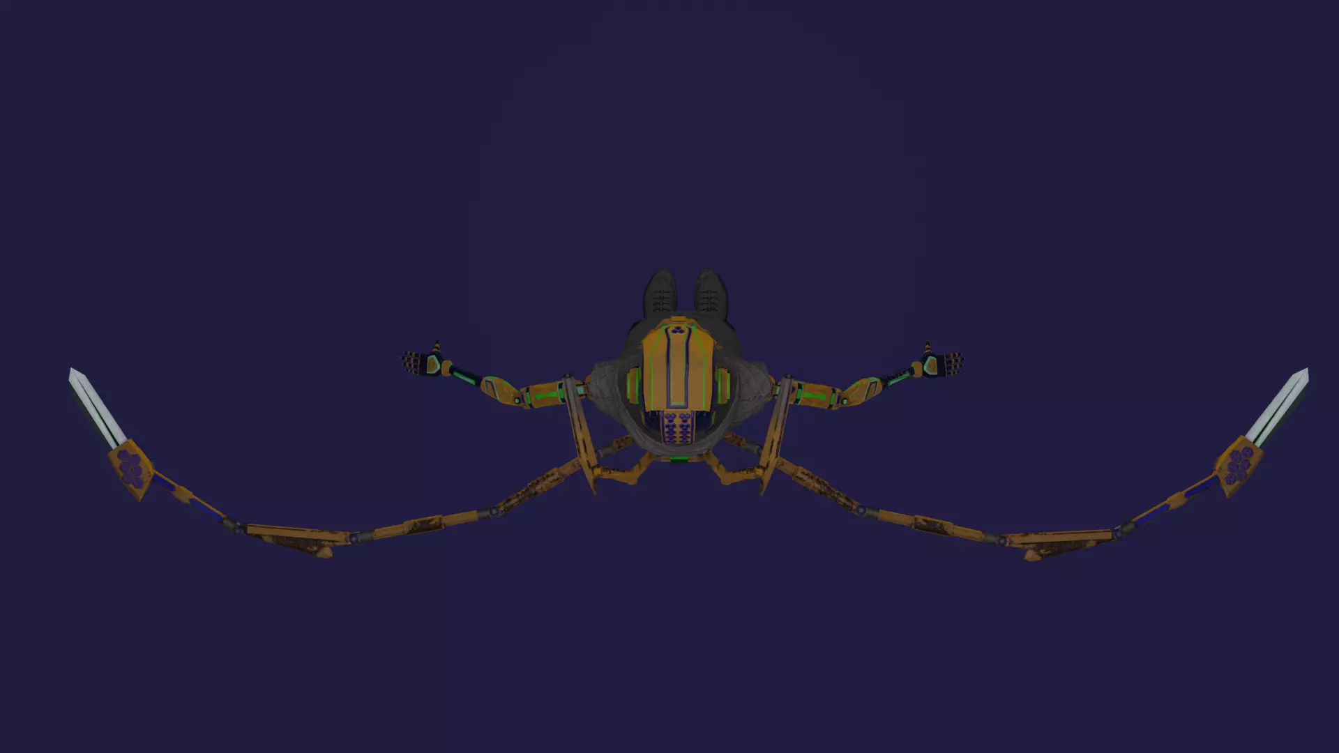 Robot Hornet Low-poly 3D model_4