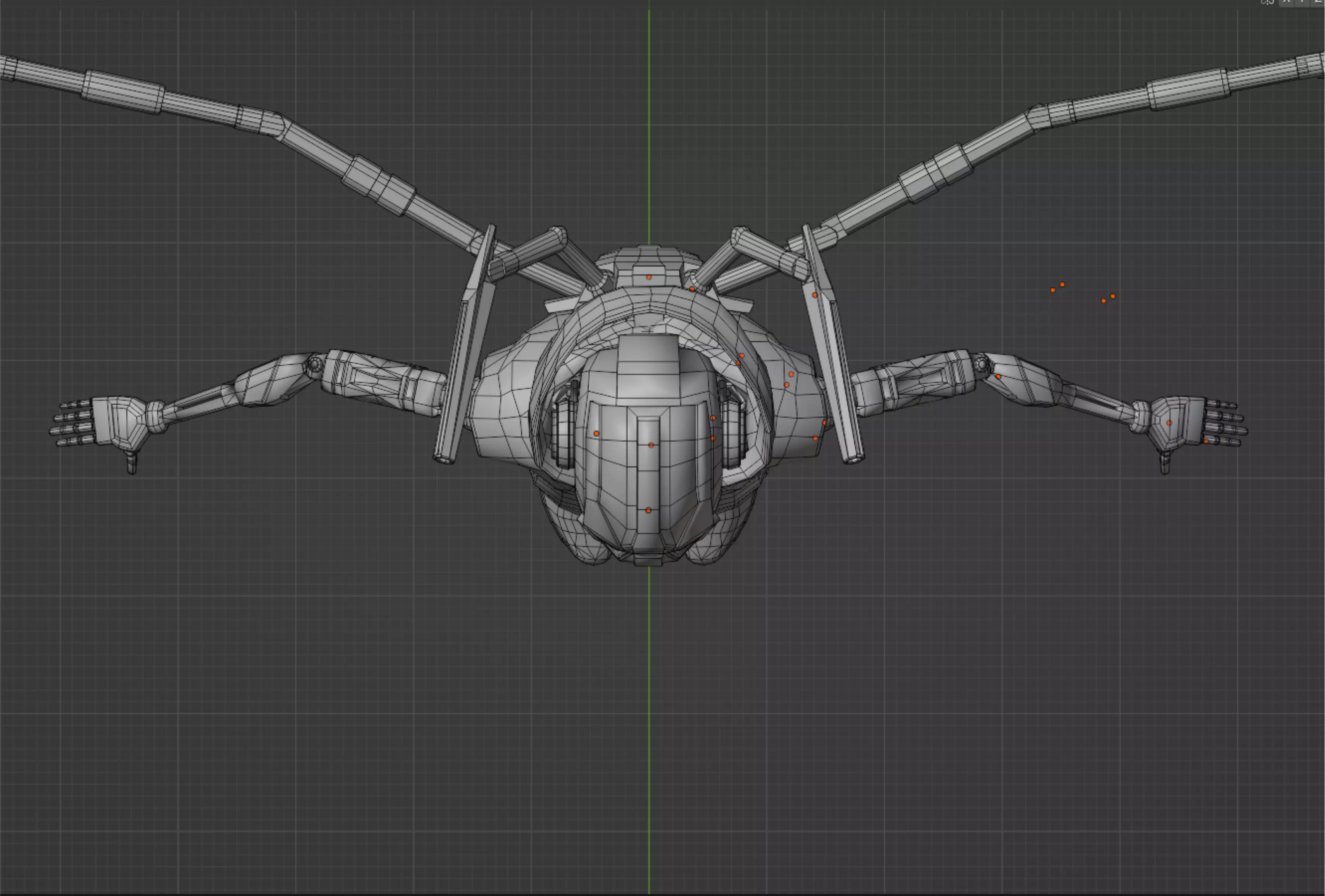 Robot Hornet Low-poly 3D model_13