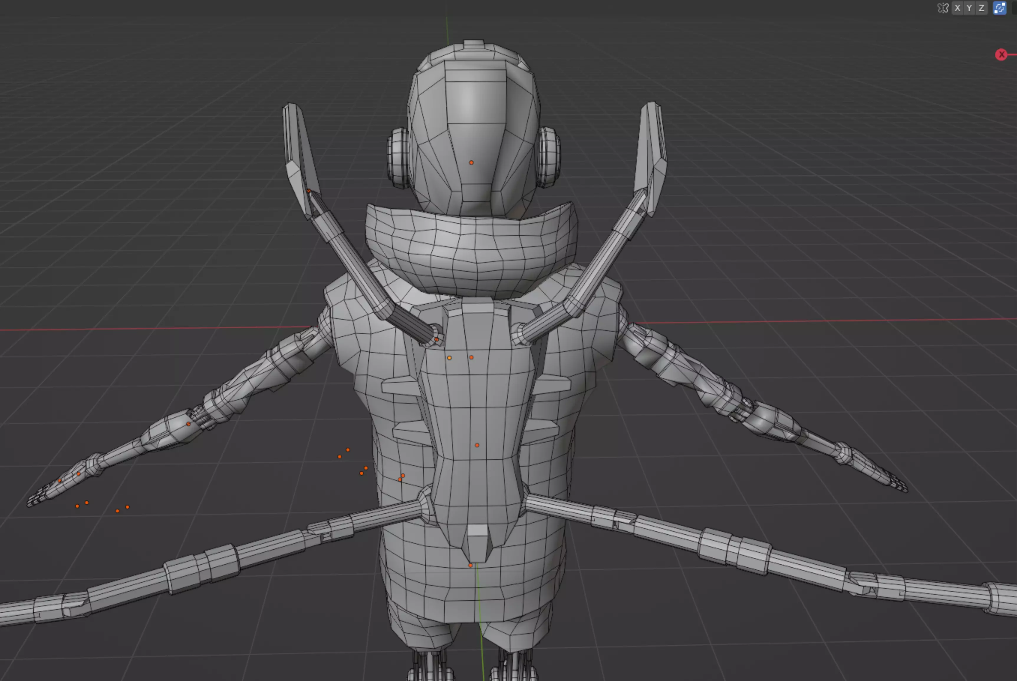 Robot Hornet Low-poly 3D model_10