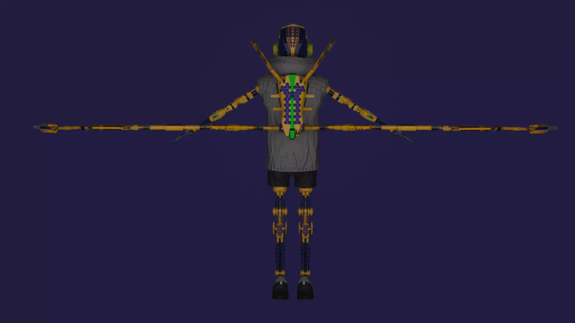 Robot Hornet Low-poly 3D model_3