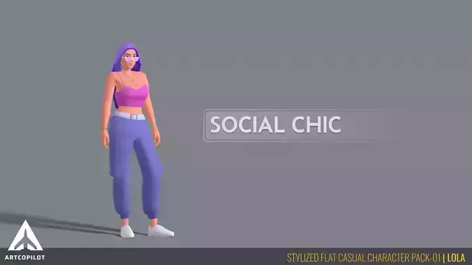 Stylized Flat Casual Character Pack-01 - LOLA