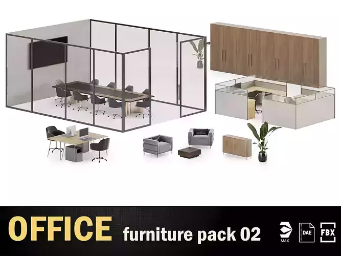 Modern Office Furniture Pack vol 2 3D model