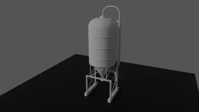 Game Ready Old Industrial Silo without textures