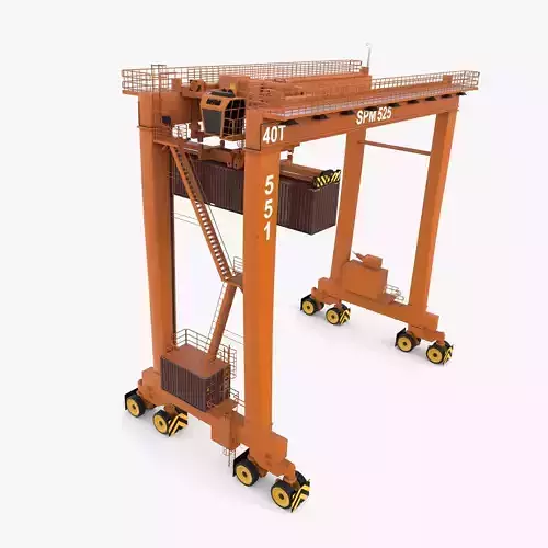 Rubber Tired Gantry Crane V2 3D model