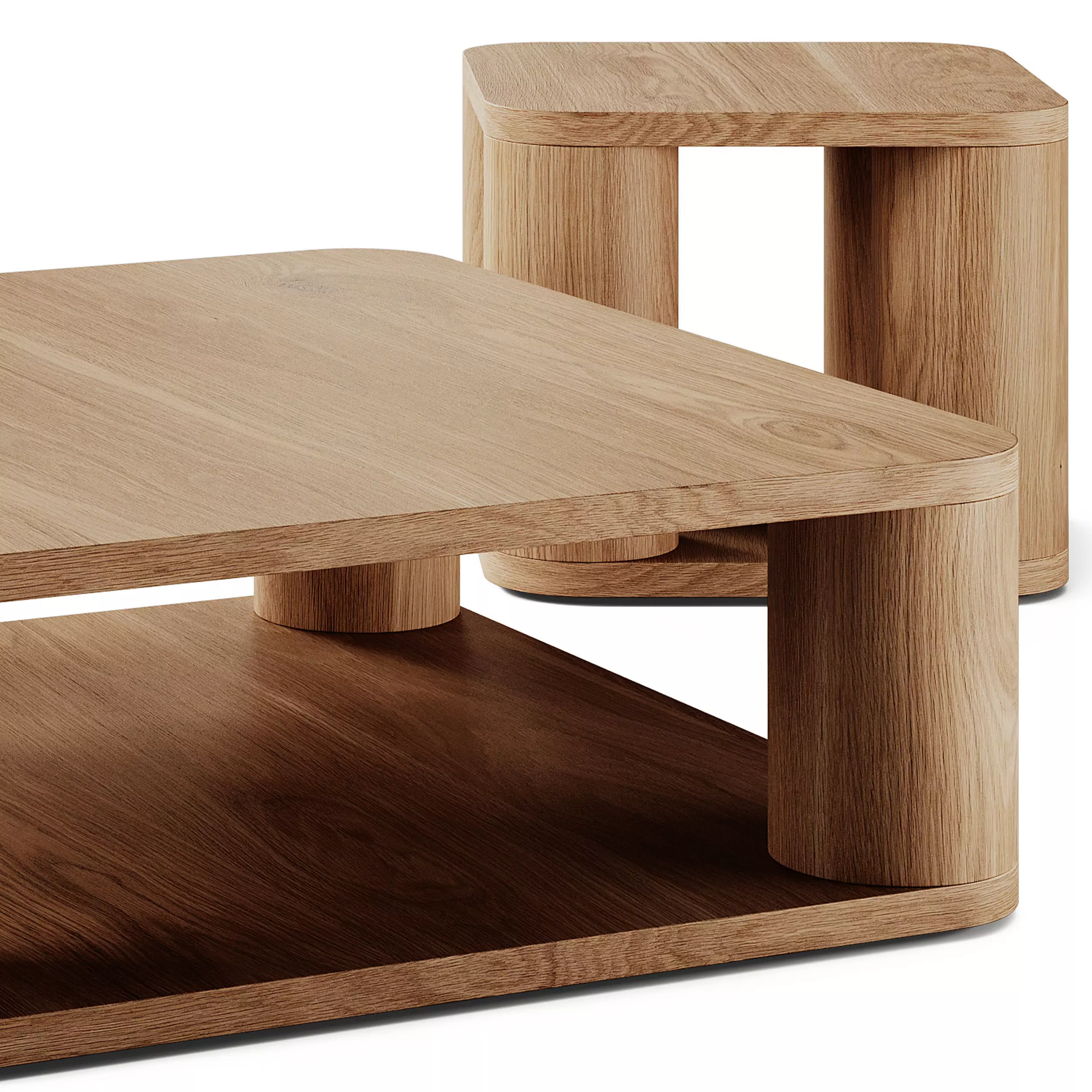 Crate and Barrel Oakhurst Coffee Tables 3D model_5