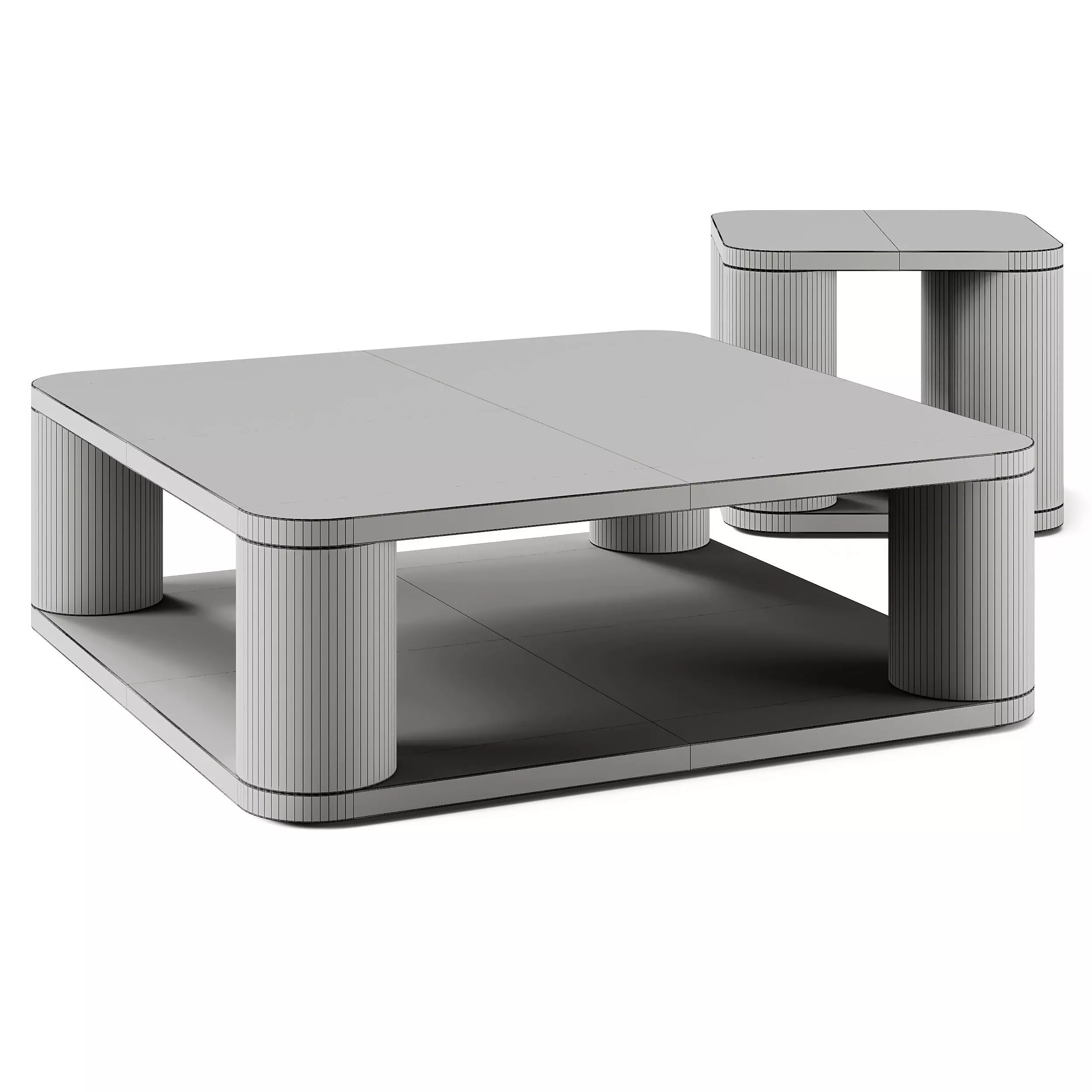 Crate and Barrel Oakhurst Coffee Tables 3D model_7