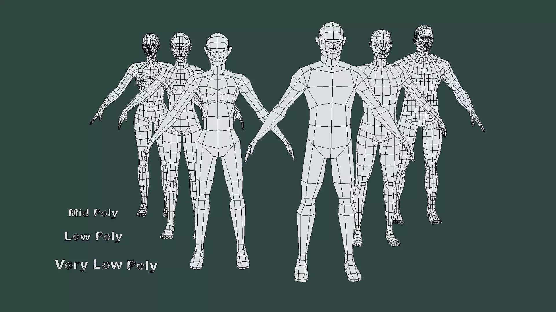 Base Mesh Pack - Family Base Mesh Low-poly 3D model_8