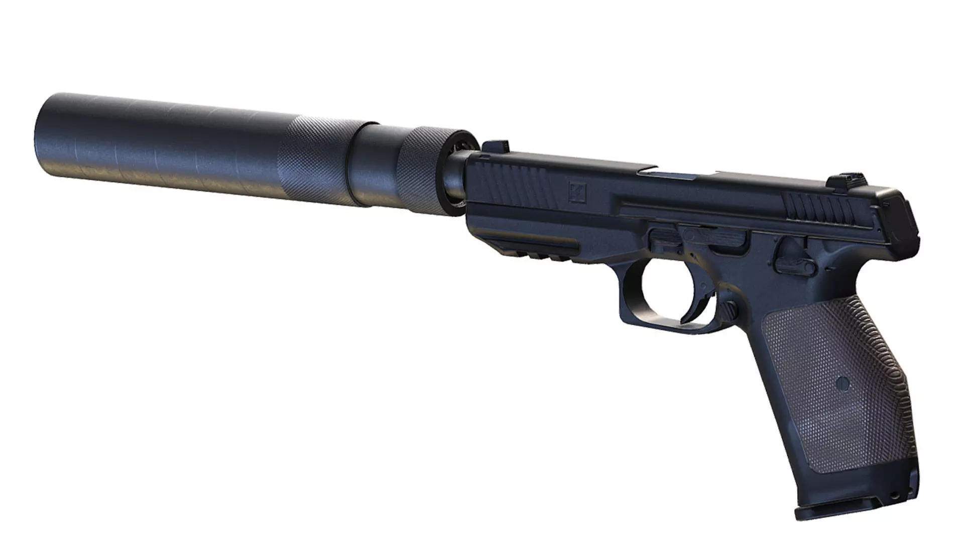 Pistol PL 15 PL15 Lebedev Semi-Automatic Black Weapon Silencer Low-poly 3D model_3