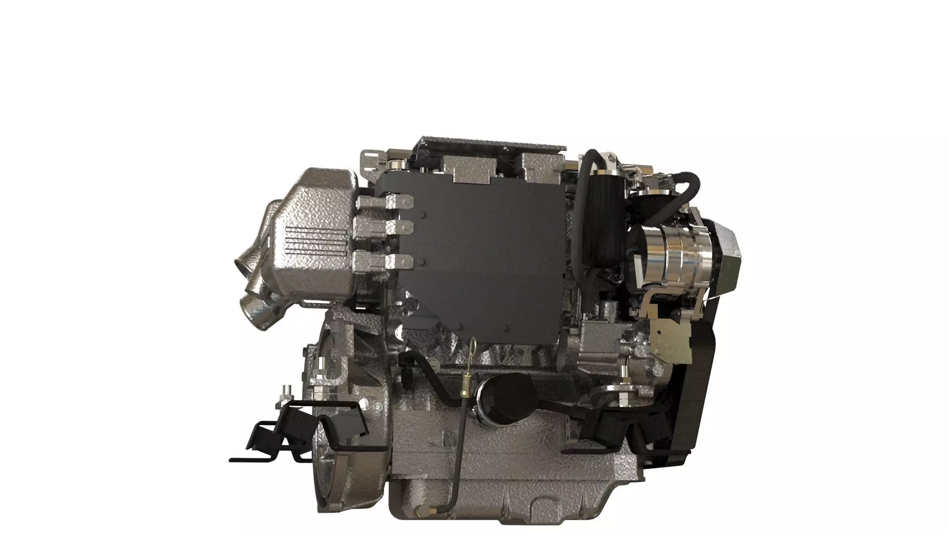 Marine Diesel Engine PBR Textured Yanmar Bobtail 4JH4557 3D model_2