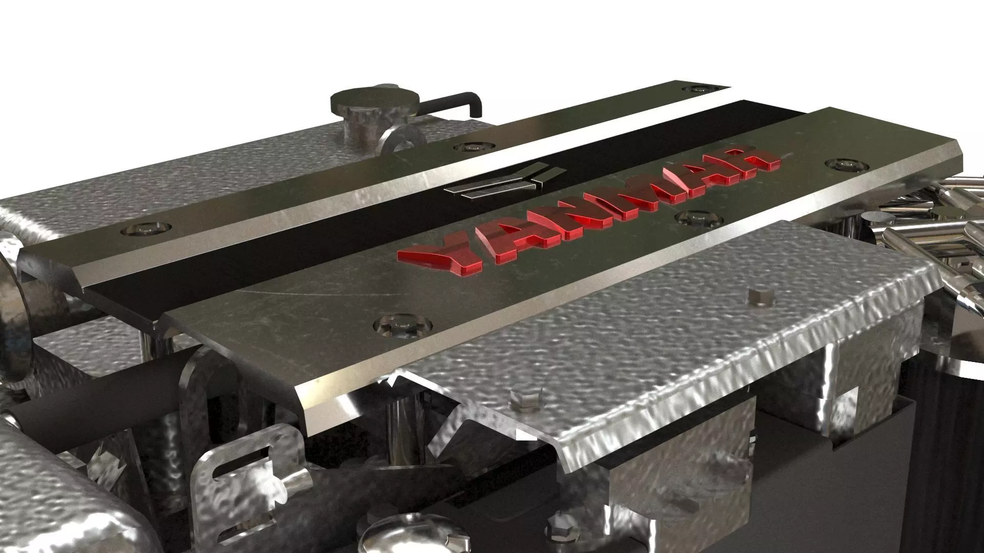 Marine Diesel Engine PBR Textured Yanmar Bobtail 4JH4557 3D model_11