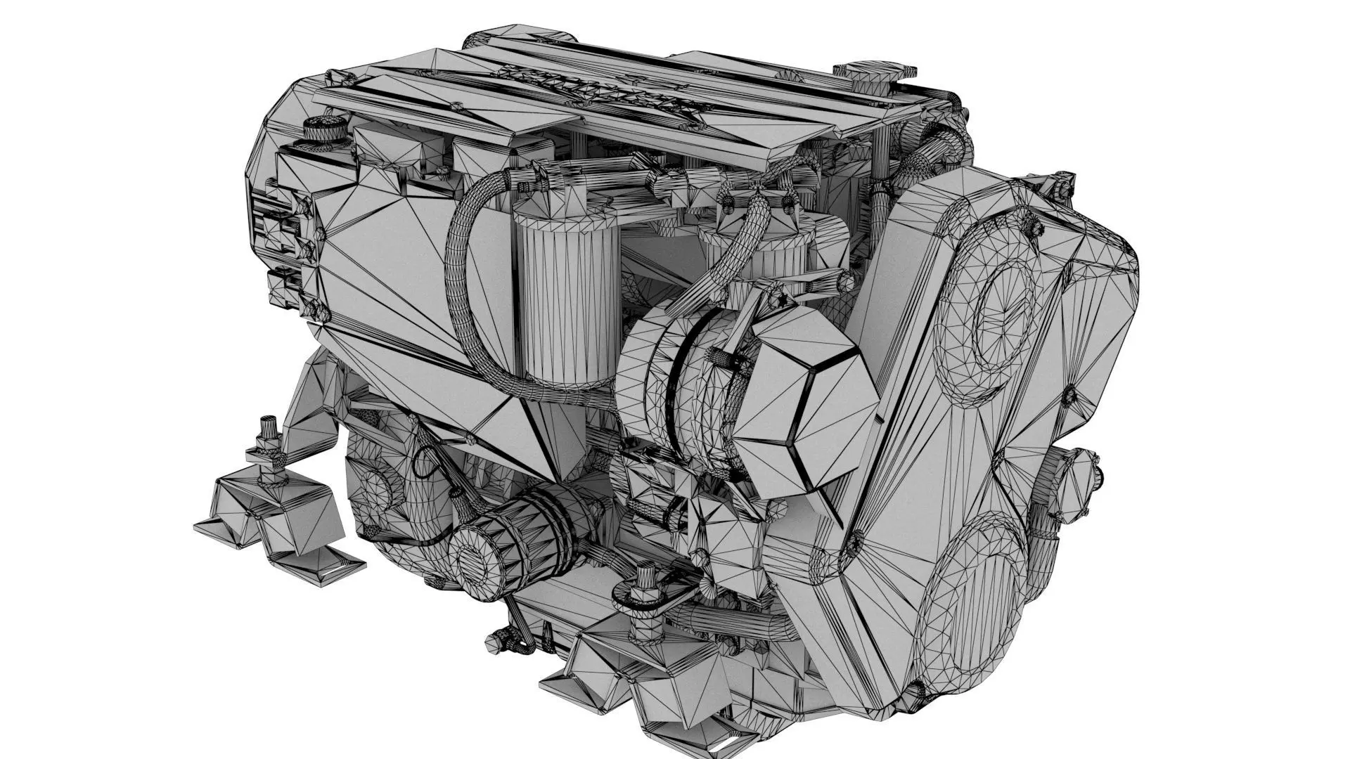 Marine Diesel Engine PBR Textured Yanmar Bobtail 4JH4557 3D model_17