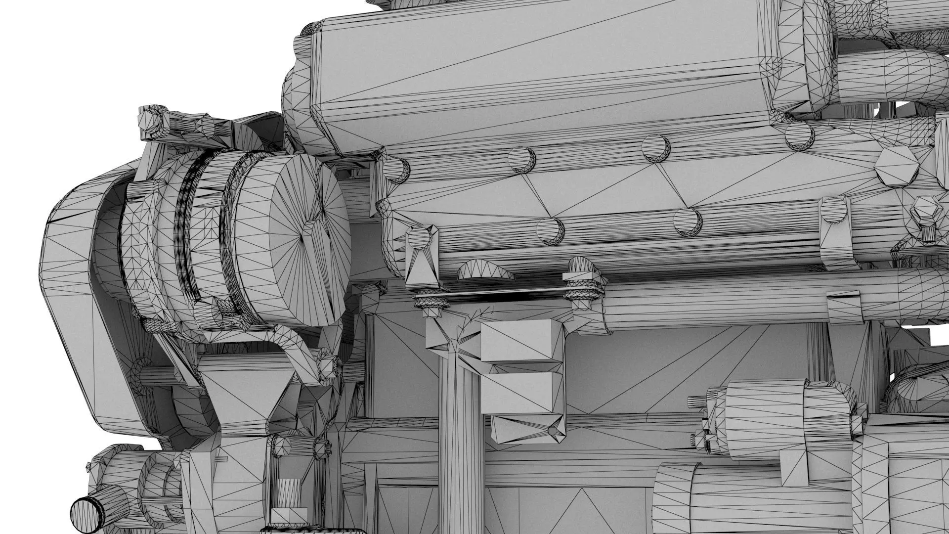 Marine Diesel Engine PBR Textured Yanmar Bobtail 4JH4557 3D model_21