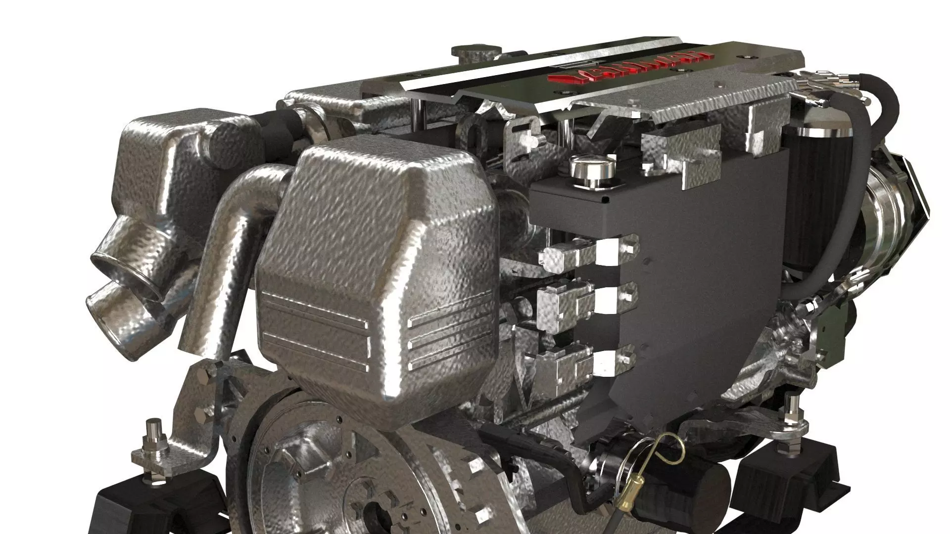 Marine Diesel Engine PBR Textured Yanmar Bobtail 4JH4557 3D model_4