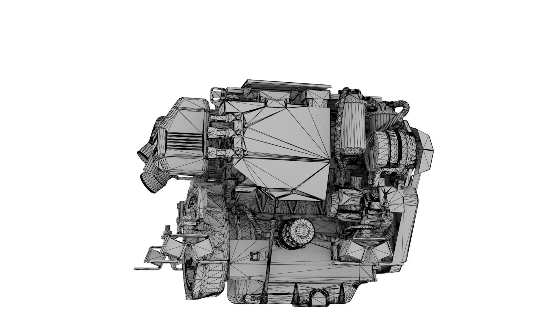 Marine Diesel Engine PBR Textured Yanmar Bobtail 4JH4557 3D model_13