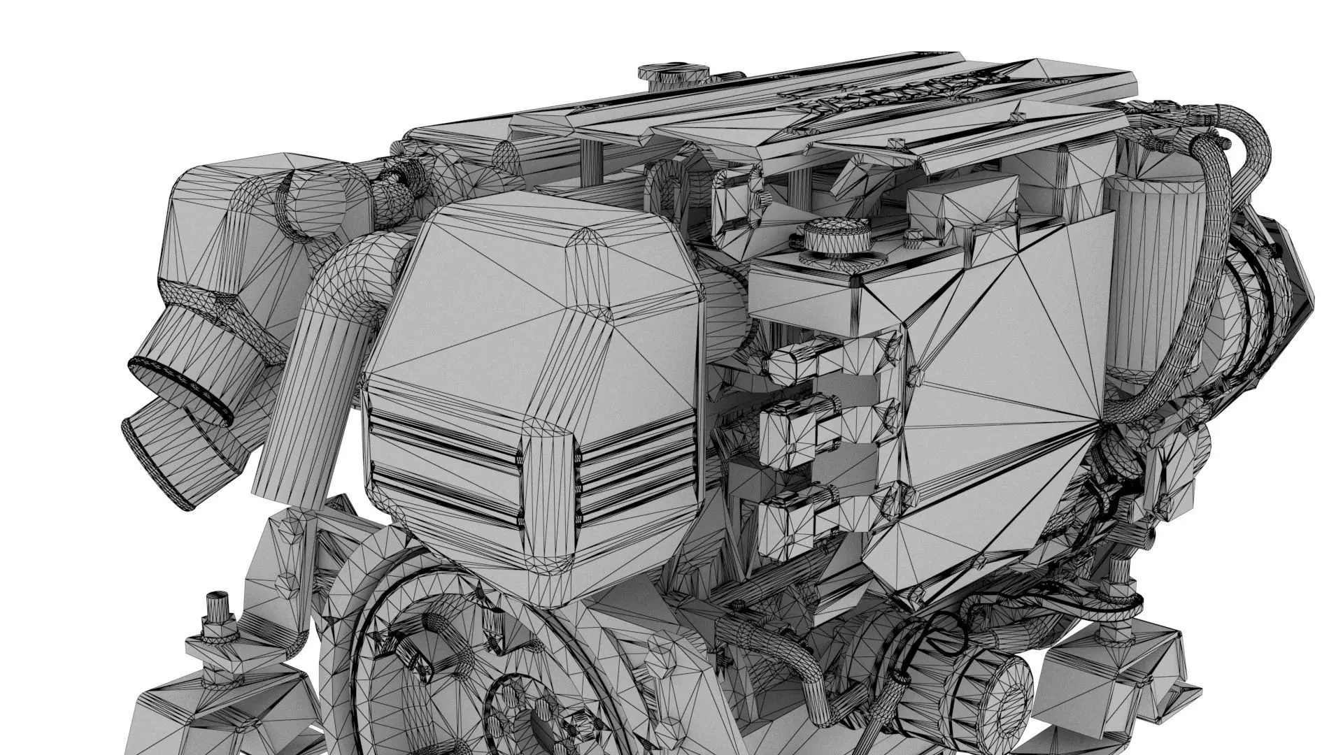 Marine Diesel Engine PBR Textured Yanmar Bobtail 4JH4557 3D model_15