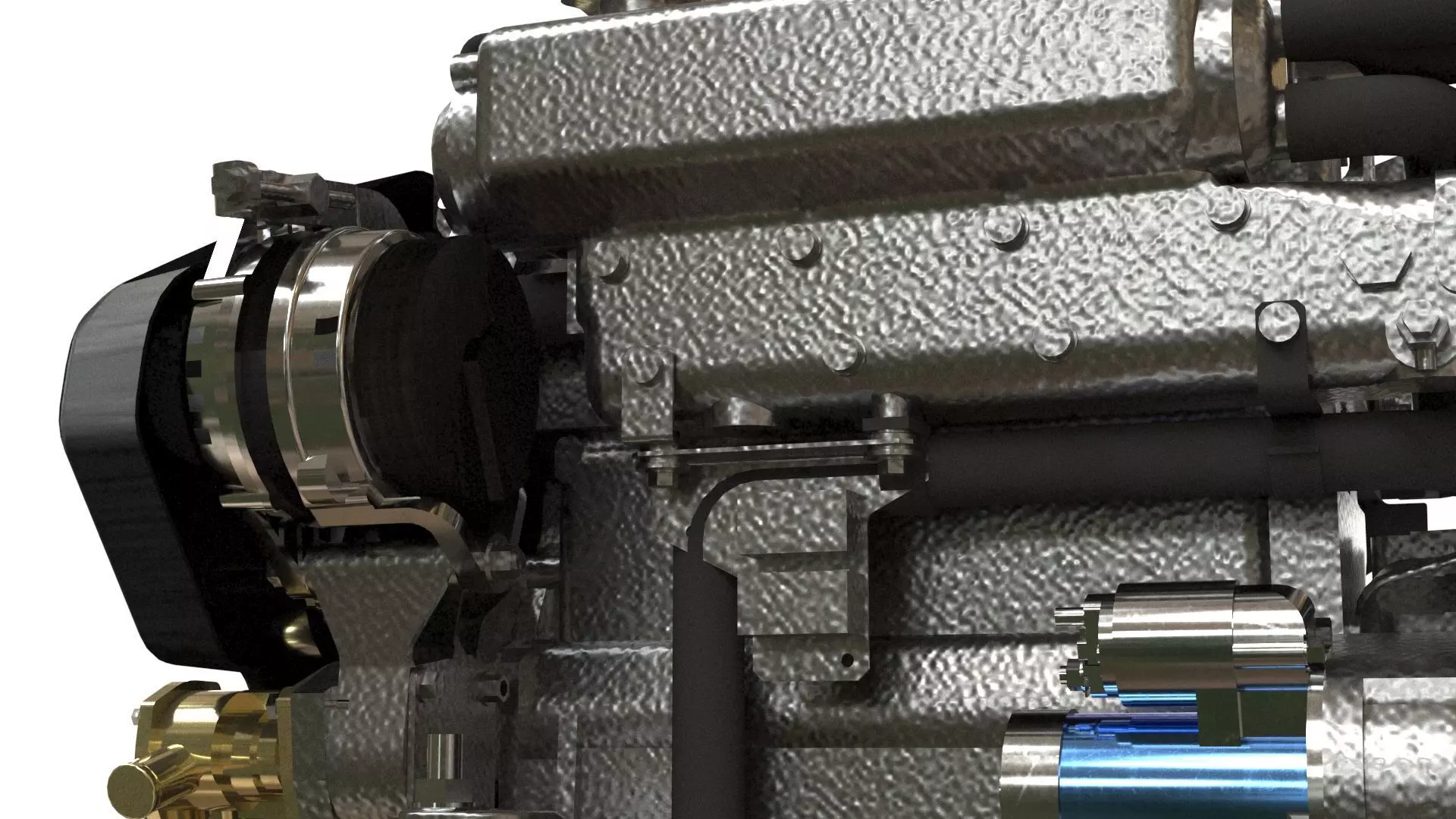 Marine Diesel Engine PBR Textured Yanmar Bobtail 4JH4557 3D model_10