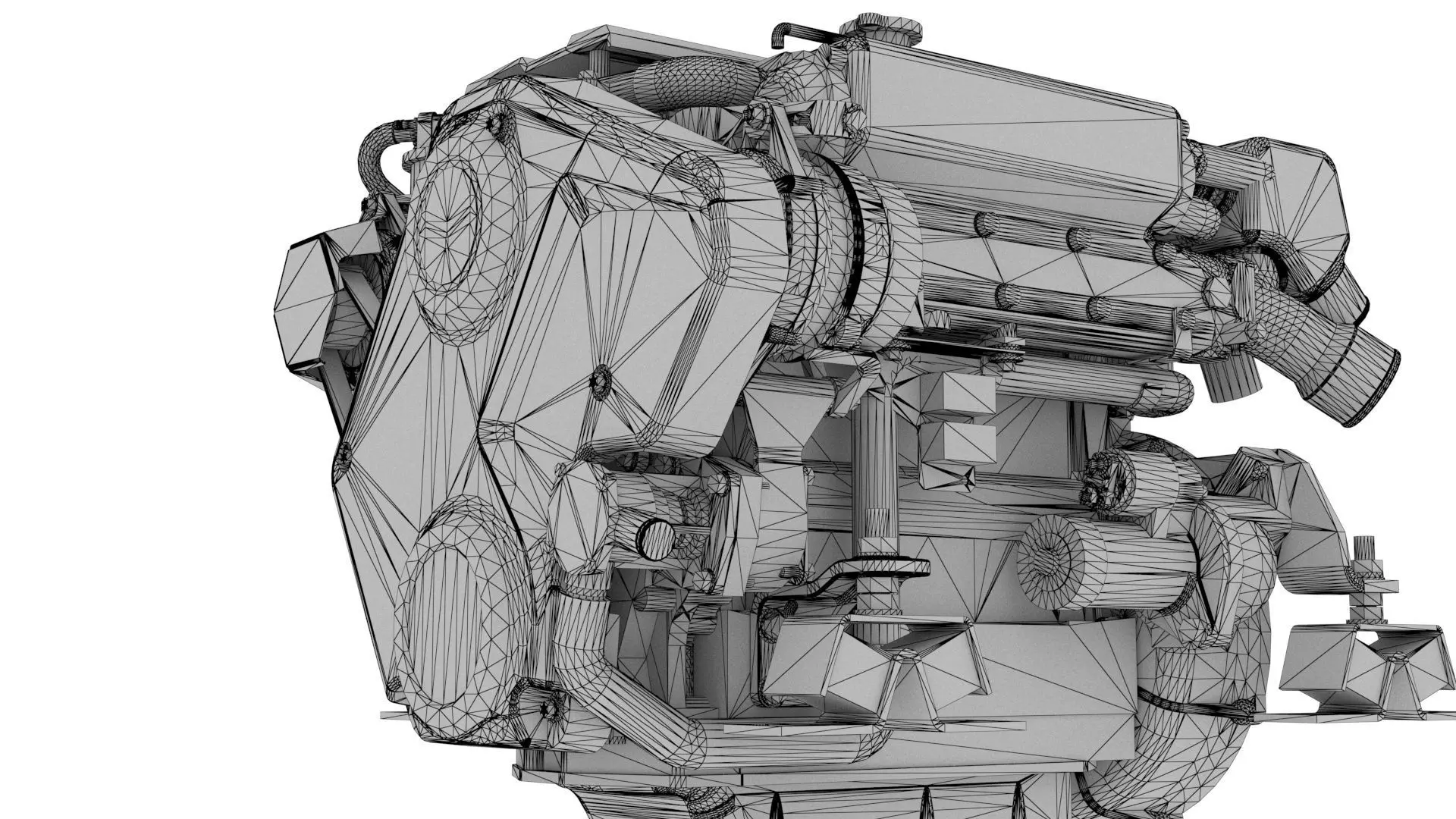 Marine Diesel Engine PBR Textured Yanmar Bobtail 4JH4557 3D model_16