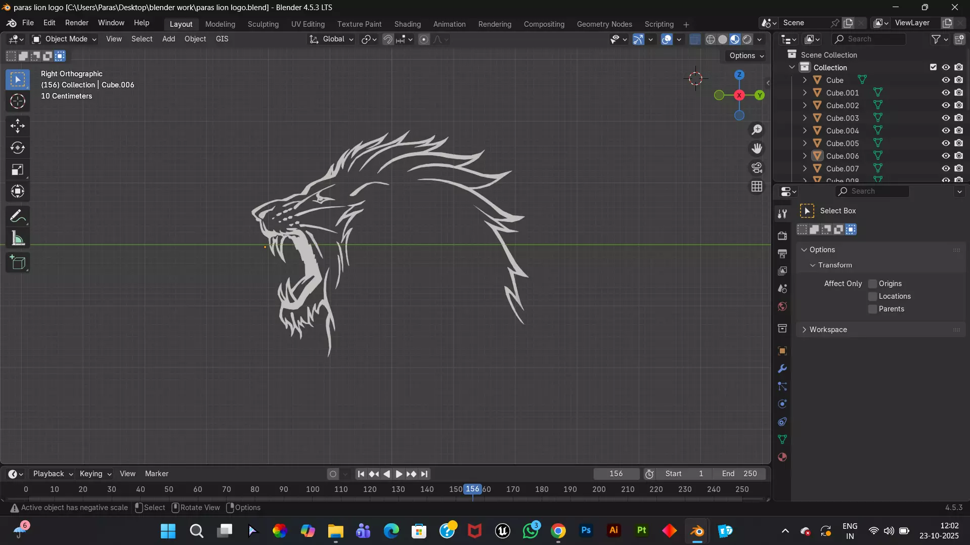 lion logo Low-poly 3D model_0