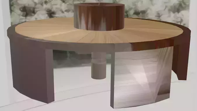 Round Dining Table for 5 People  3D Model