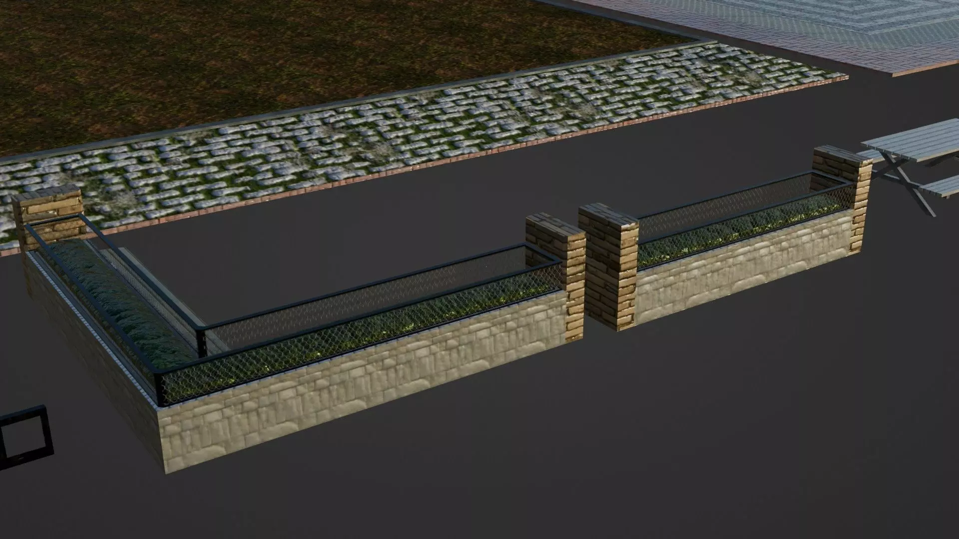 Realistic Modular Park Set  Low-poly 3D model_10