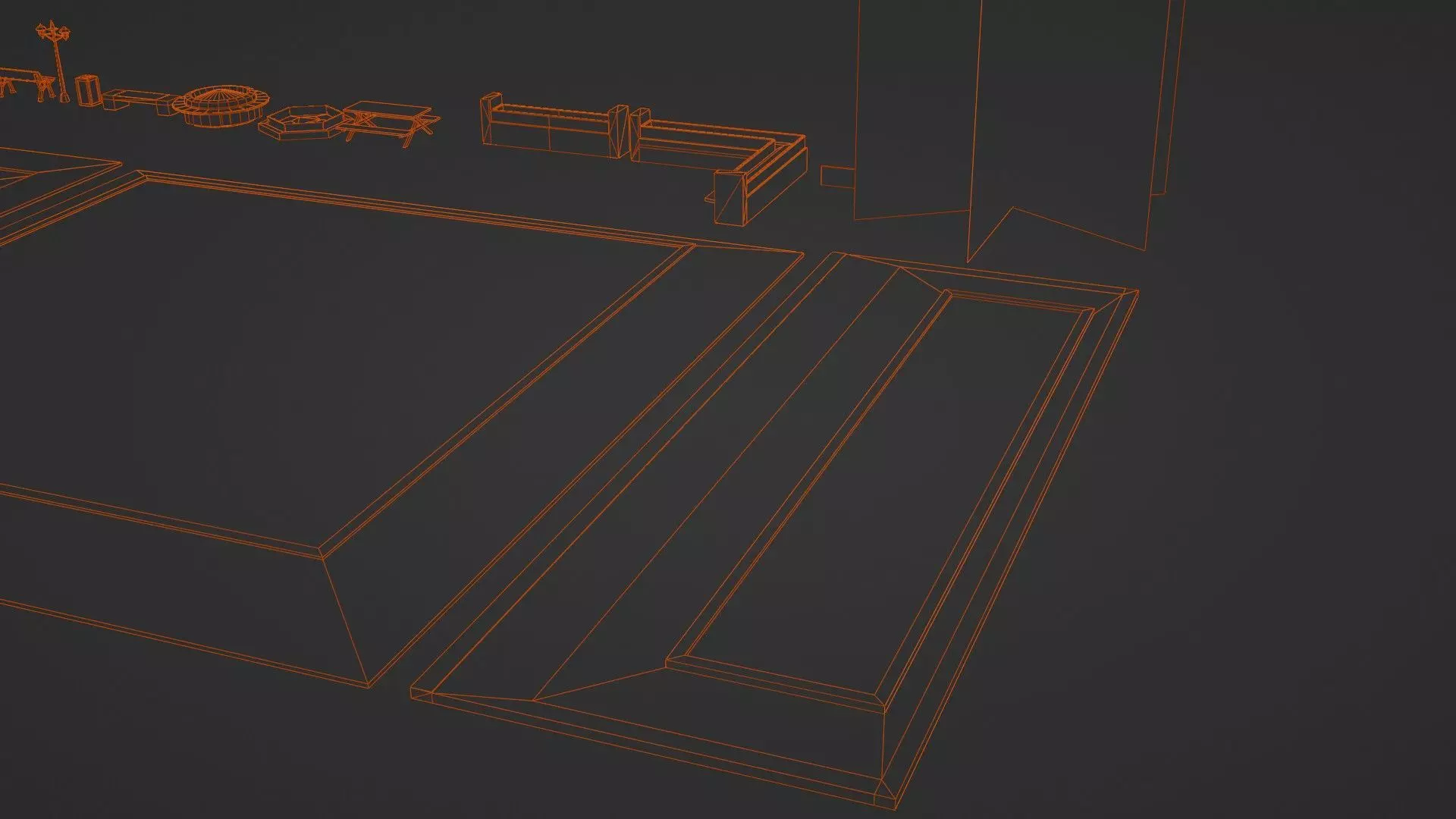 Realistic Modular Park Set  Low-poly 3D model_20