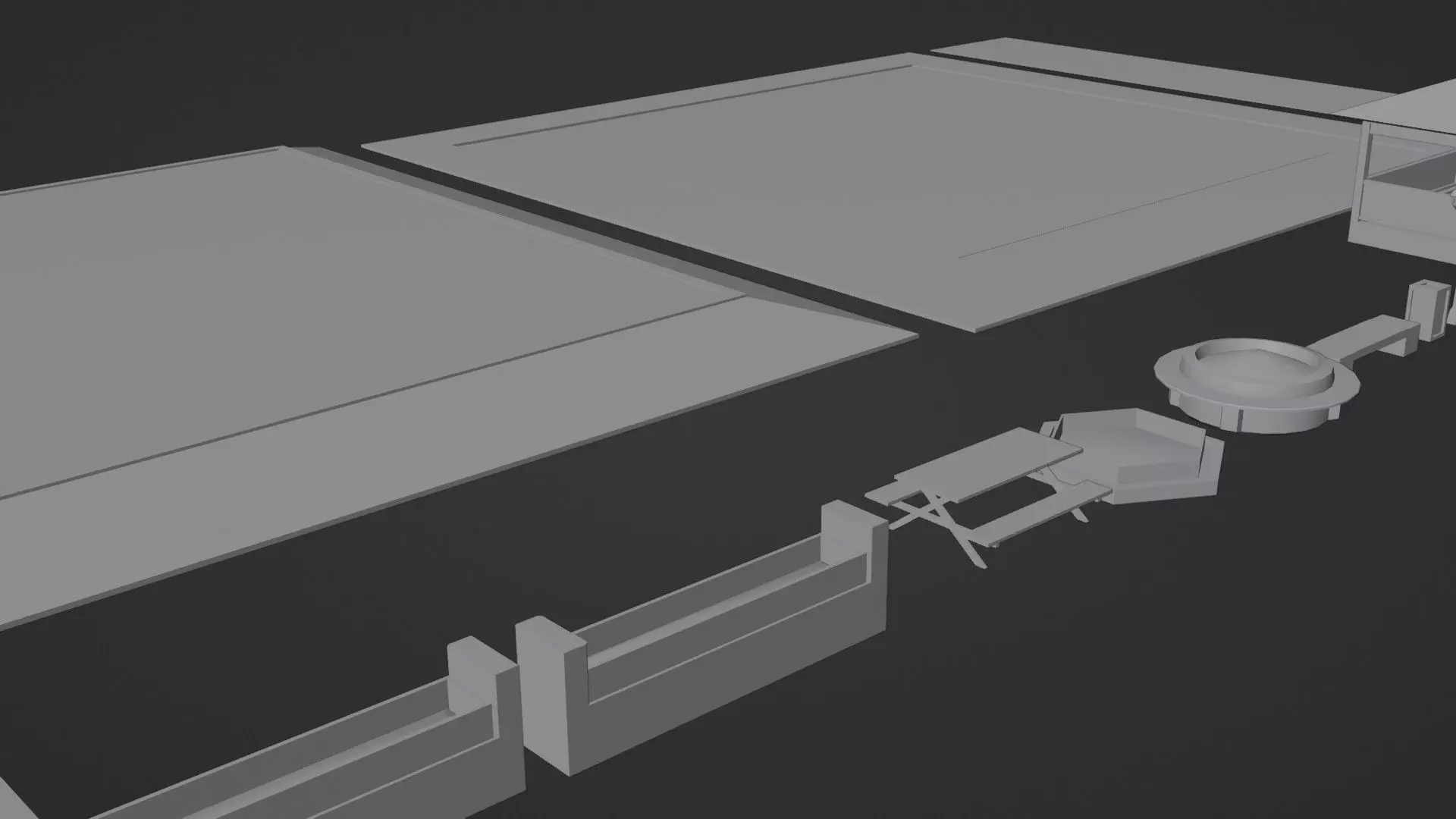 Realistic Modular Park Set  Low-poly 3D model_17