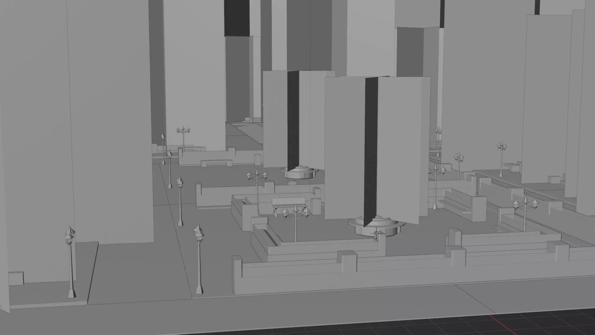 Realistic Modular Park Set  Low-poly 3D model_4