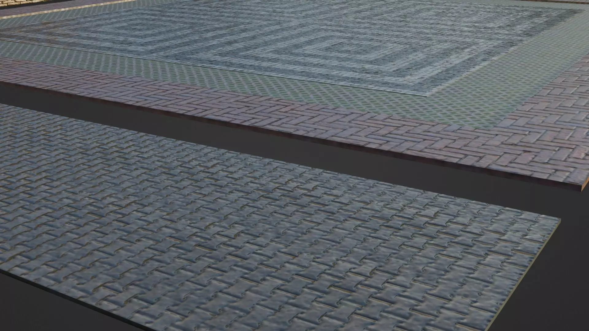 Realistic Modular Park Set  Low-poly 3D model_15