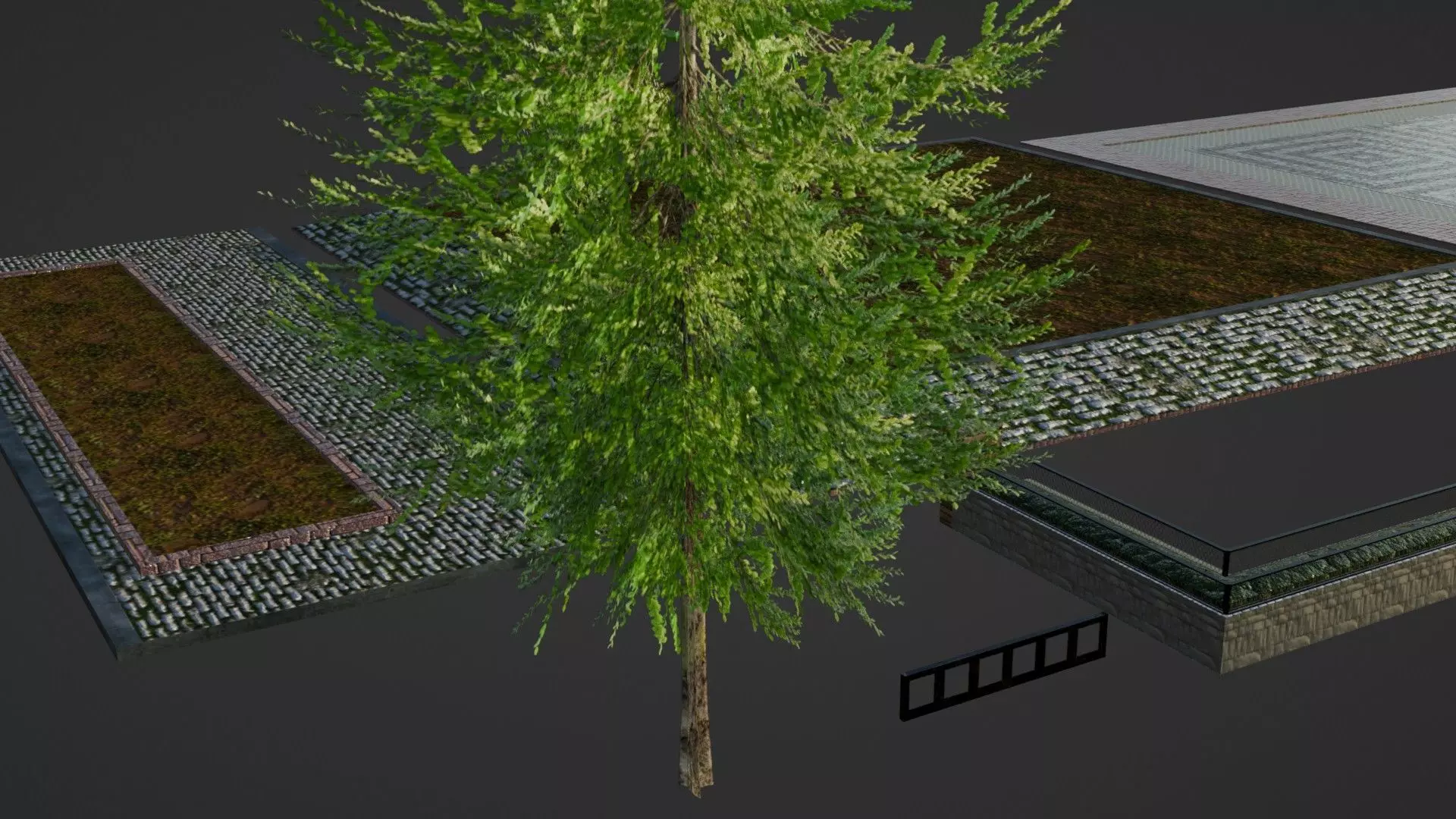 Realistic Modular Park Set  Low-poly 3D model_11